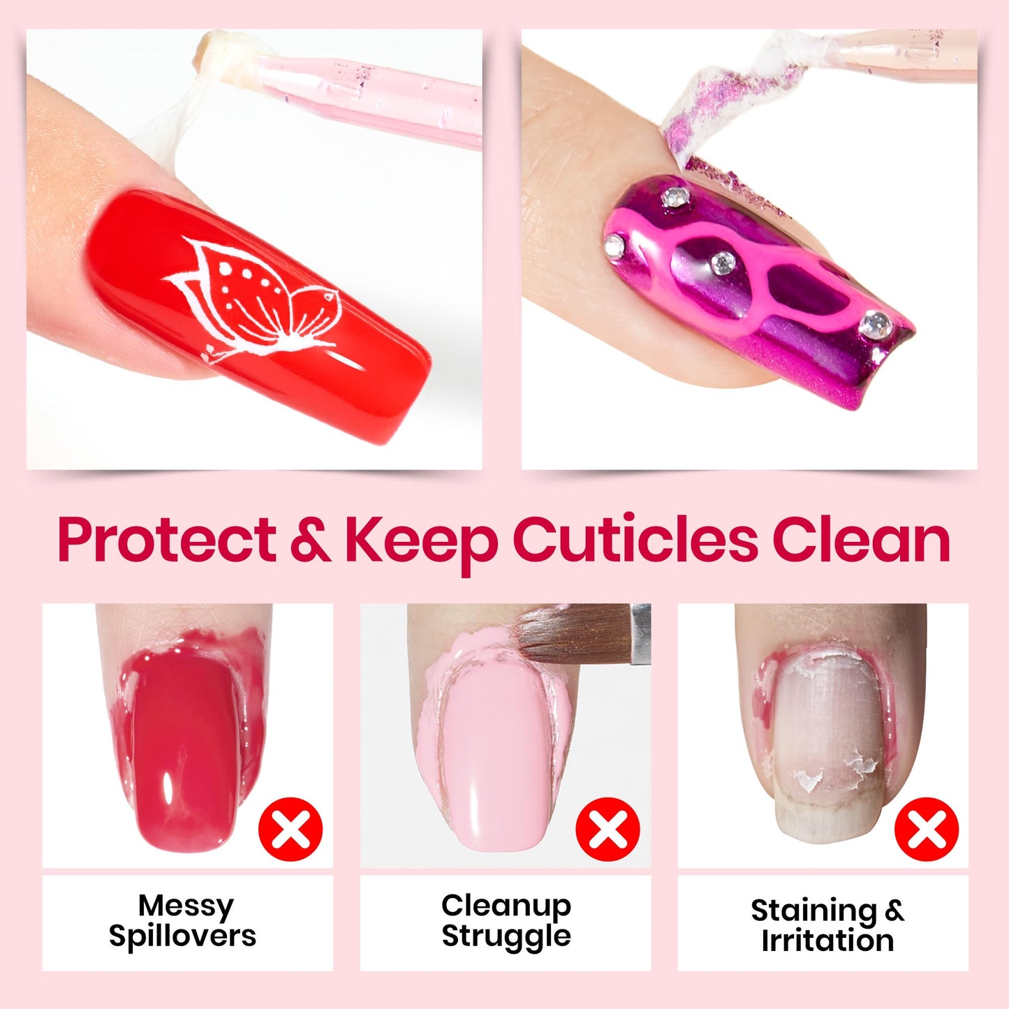 Beetles Liquid Latex for Nail 15ml - Peel Off Nail Polish Cuticle Guard with Plastic Care Stick Nails Design Air-Dry Barrier for Protector Fingers Beauty and Personal Care beetles Gel Polish