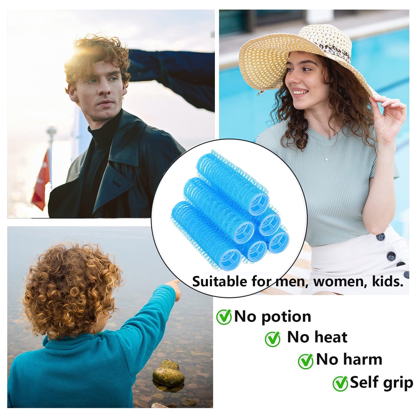 MOODKEY 18PCS Self Grip Small Hair Curlers Heatless Roller Hair Curlers Pro Salon Hairdressing Curler DIY Curly Hairstyle Hair Rollers Tools Rat Tail Beauty & Personal Care MOODKEY