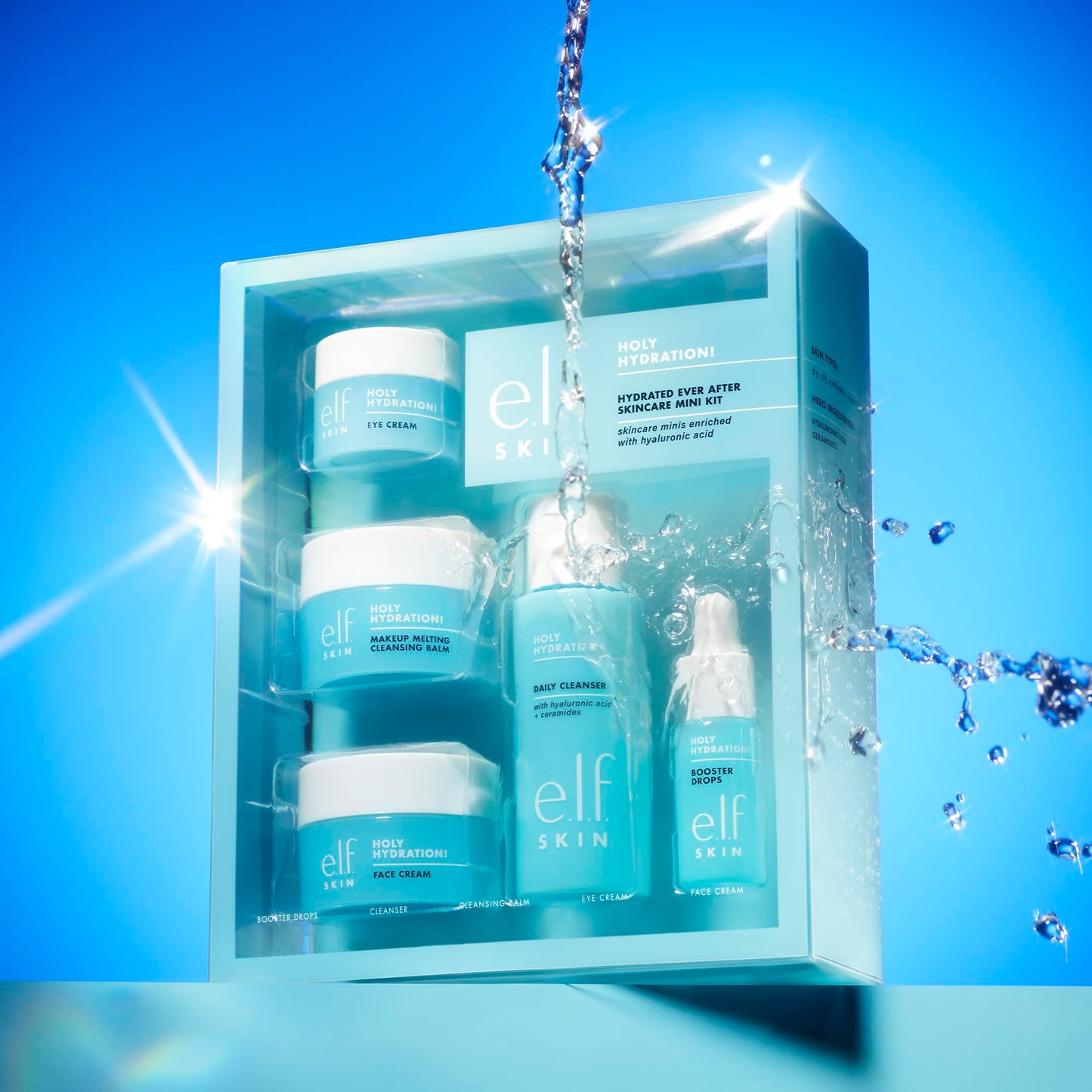 e.l.f. SKIN Holy Hydration! Hydrated Ever After Skincare Mini Kit, Cleanser, Makeup Remover, Moisturizer & Eye Cream For Hydrating Skin Beauty & Personal Care e.l.f.