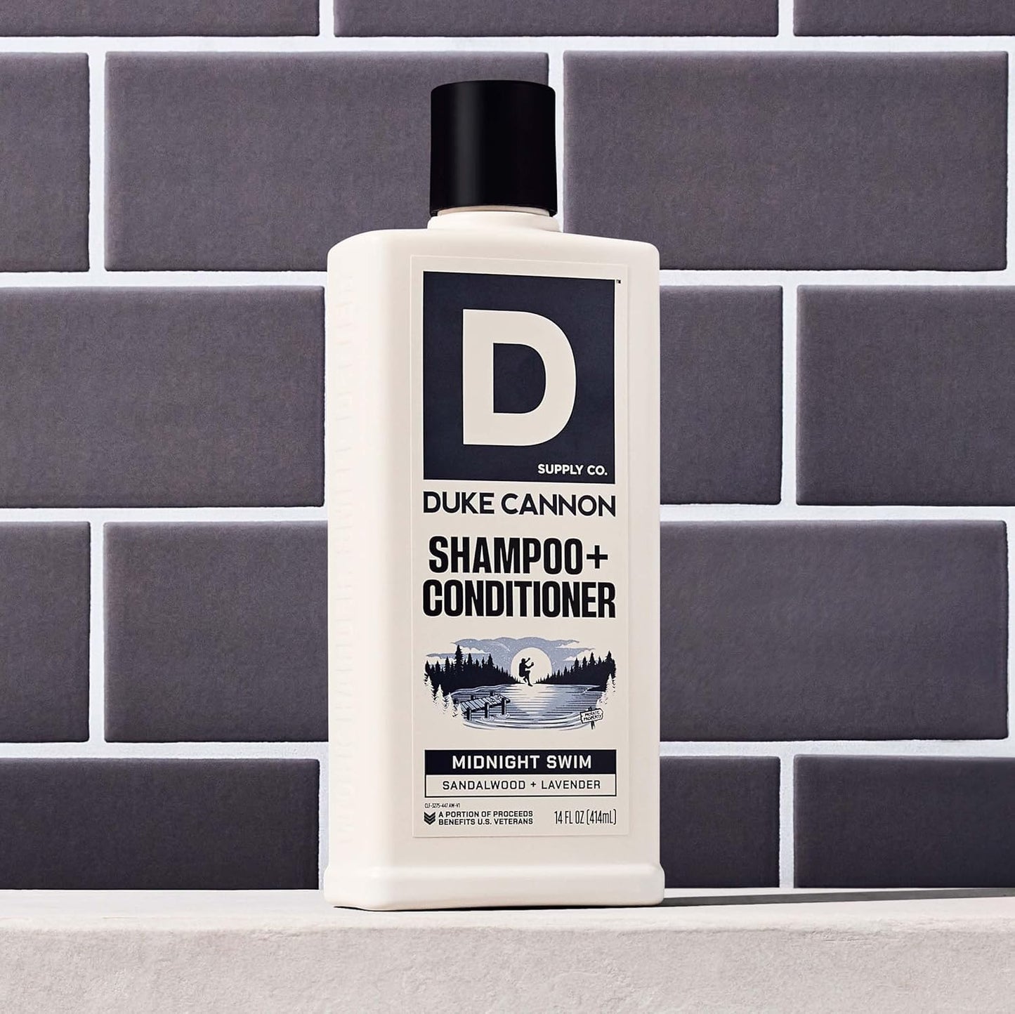 Duke Cannon Supply Co. Midnight Swim 2-in-1 Shampoo and Conditioner for Men - 14 fl oz - Sandalwood + Lavender Scent - Made with Tea Tree Oil Beauty & Personal Care Duke Cannon Supply Co.