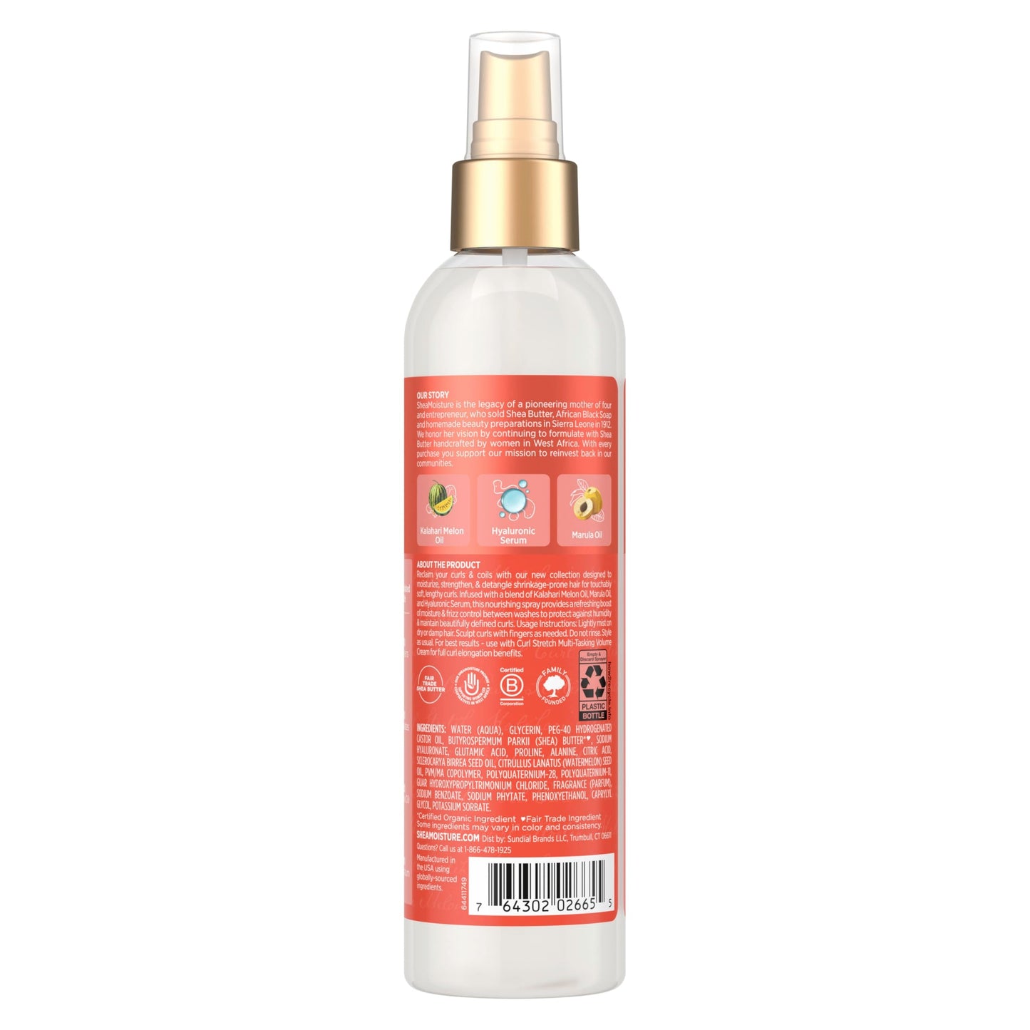 SheaMoisture Curl Stretch Refresher Spray Kalahari Melon Oil and Marula Oil Between Wash Style Stretcher Boosts Hydration, Fights Humidity and Frizz Beauty & Personal Care Shea Moisture
