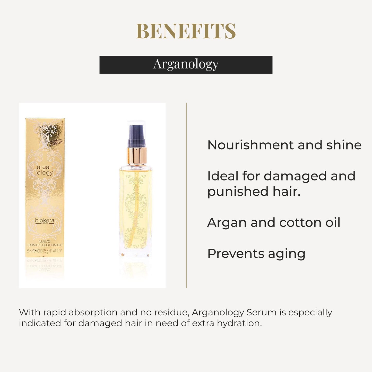 SALERM - Argan Oil Hair Serum - Biokera Arganology - 60 ml - for Very Dry and Damaged Hair - Nutrition and Shine - Revitalizes Hair - Extra Hydration Beauty & Personal Care SALERM
