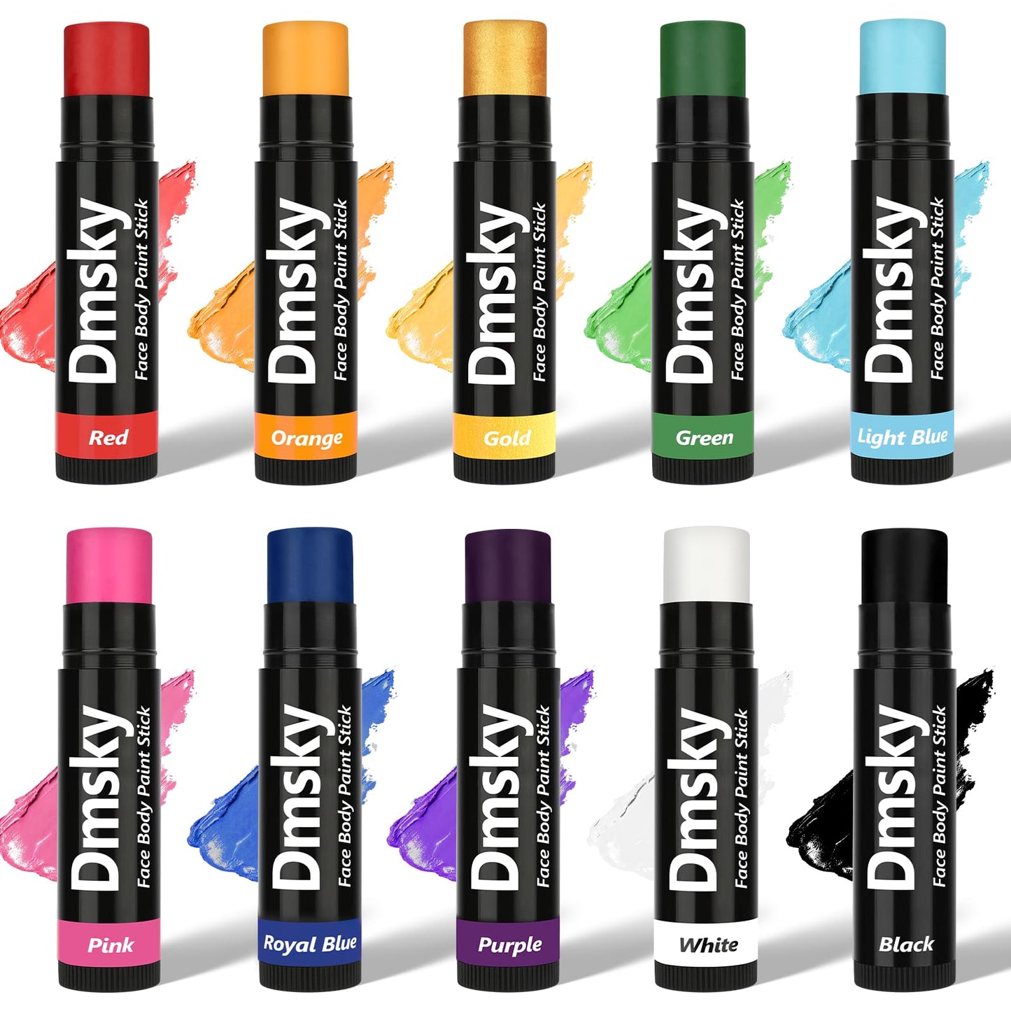 Dmsky 10 Packs Eye Black Sports Stick for Football, Baseball, Softball-Anti-Glare Face Body Paint Stick Kit,Water-Proof Eye Sports Paint Sticks,10 Beauty & Personal Care Dmsky