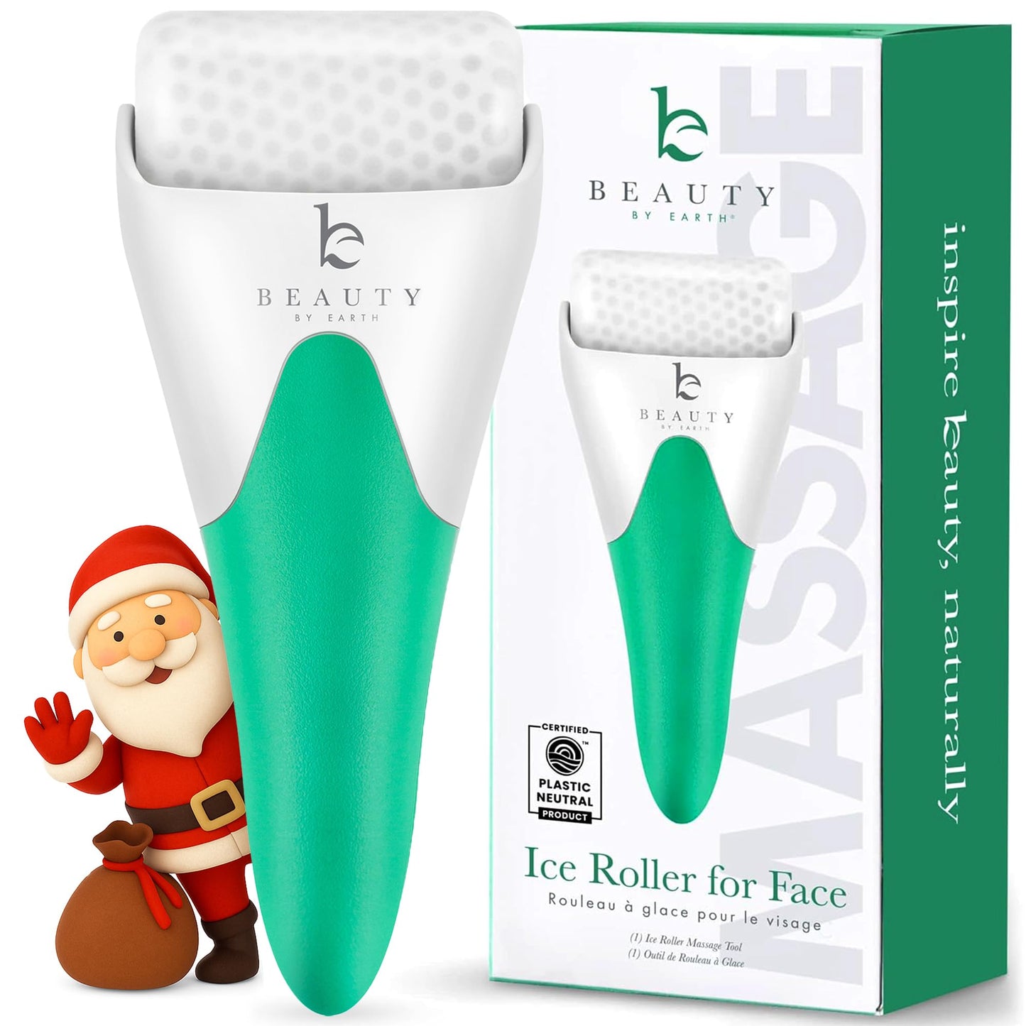 Ice Roller for Face - Smoothes Fine Lines & Wrinkles, Stocking Stuffers, Face & Eye Roller for Puffy Eyes, Skin Care Massager, Beauty Gift That Helps Beauty & Personal Care Beauty by Earth