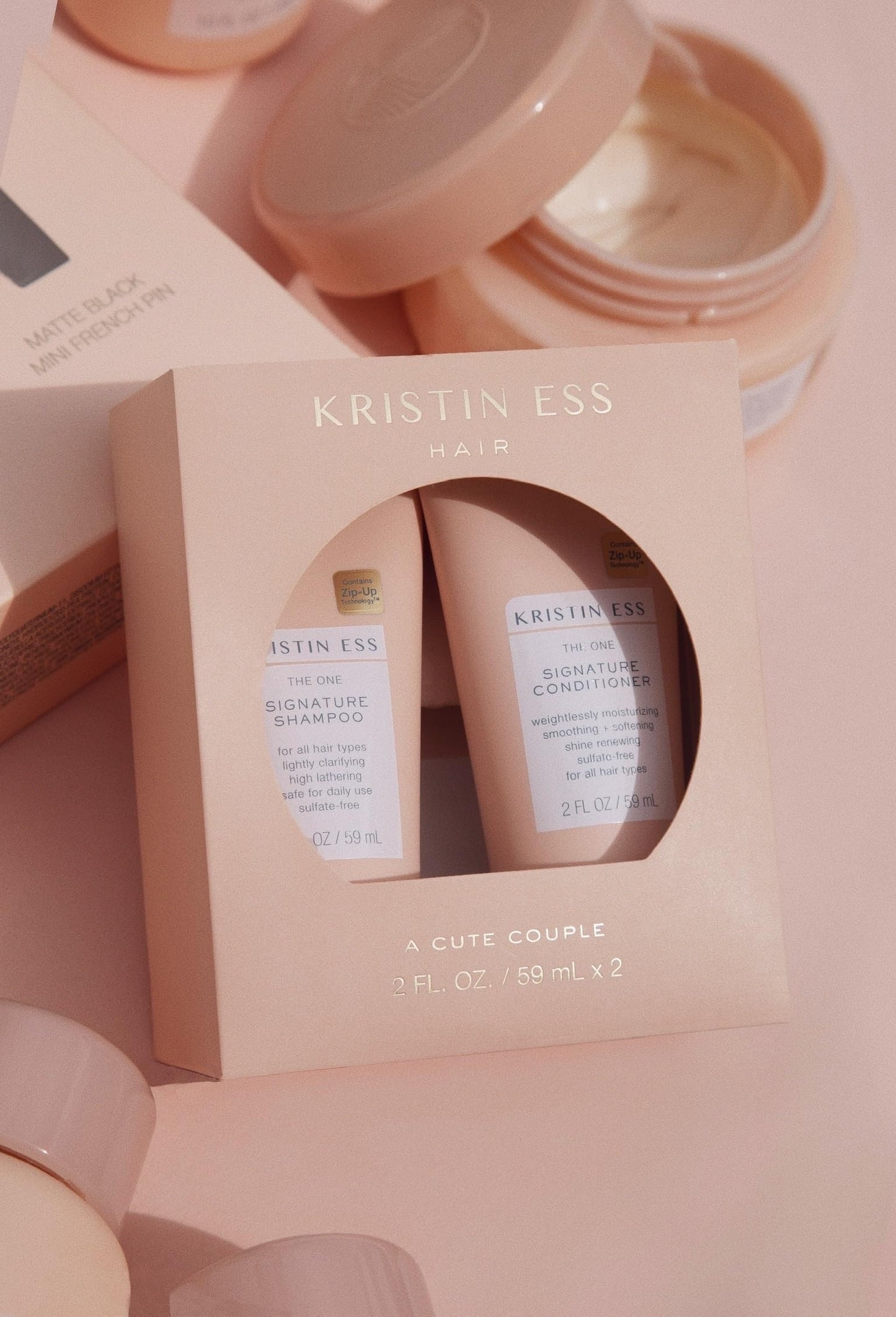 Kristin Ess Signature Travel Size Salon Shampoo + Conditioner Set for Moisture, Softness + Shine - Anti Frizz + Lightly Clarifying - Sulfate Free Beauty & Personal Care Kristin Ess