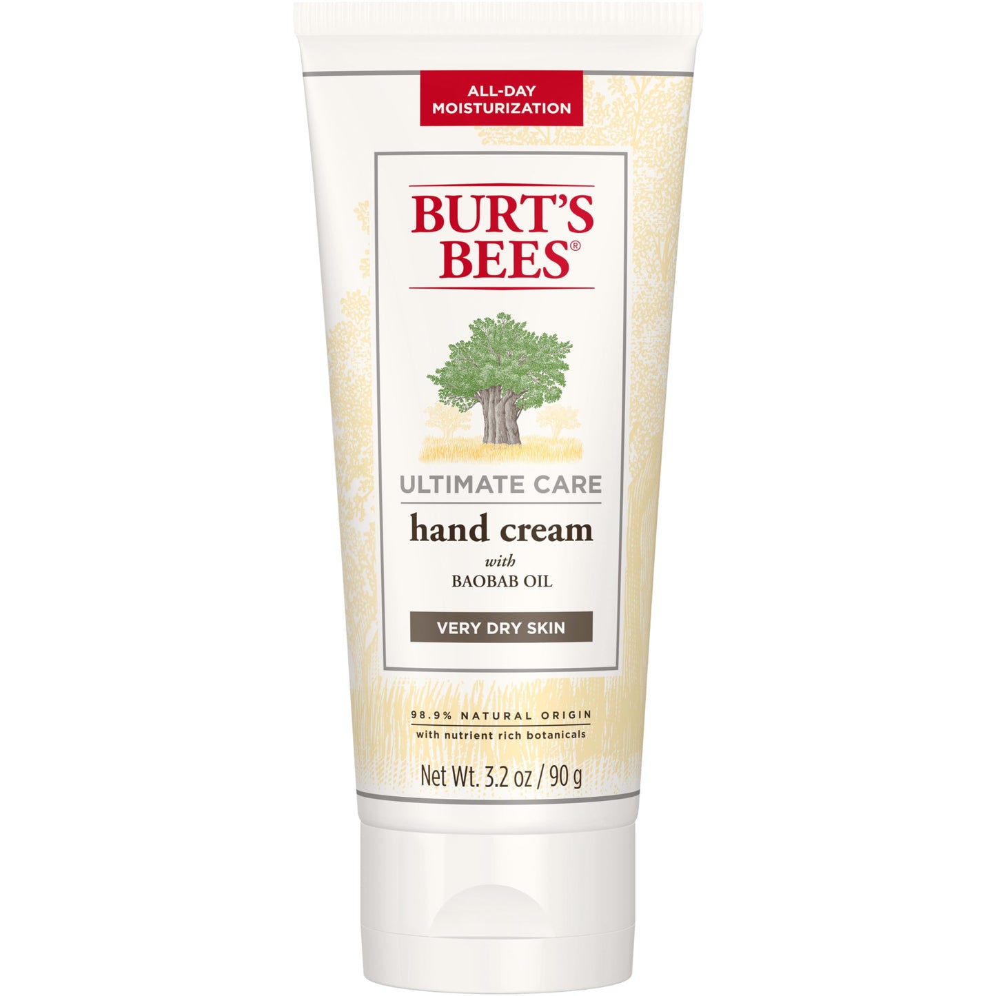 Burt's Bees Hand Cream for Dry Skin, Unscented Natural Lotion with Baobab Oil, Ultimate Care Moisturizer, 3.2 oz Beauty & Personal Care Burt's Bees