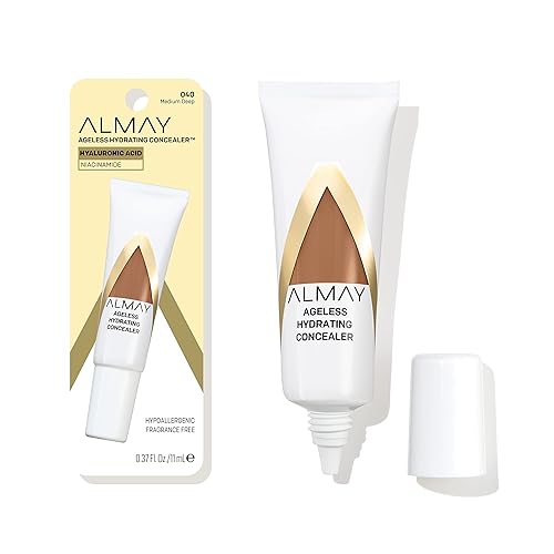 Almay Anti-Aging Concealer, Face Makeup with Hyaluronic Acid, Niacinamide, Vitamin C & E, Hypoallergenic, -Fragrance Free, 040 Medium Deep, 0.37 Fl Oz Beauty & Personal Care Almay