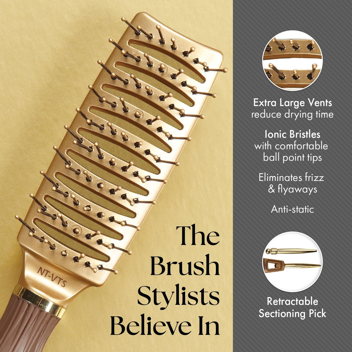 Olivia Garden NanoThermic Ceramic + Ion Styler Hair Brush NT-VTS (Vent) Beauty & Personal Care Olivia Garden
