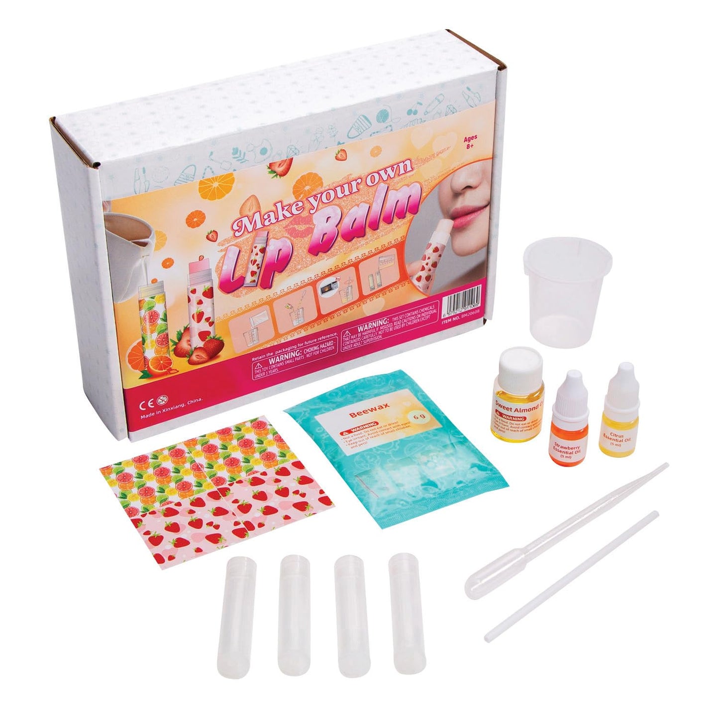Fun Express Lip Balm Kit - Natural Lip Balm Crafting Set for Girls - Personalized Making Kit, Creative Kids DIY - Natural Balm Set, Fun Crafting Beauty and Personal Care Fun Express