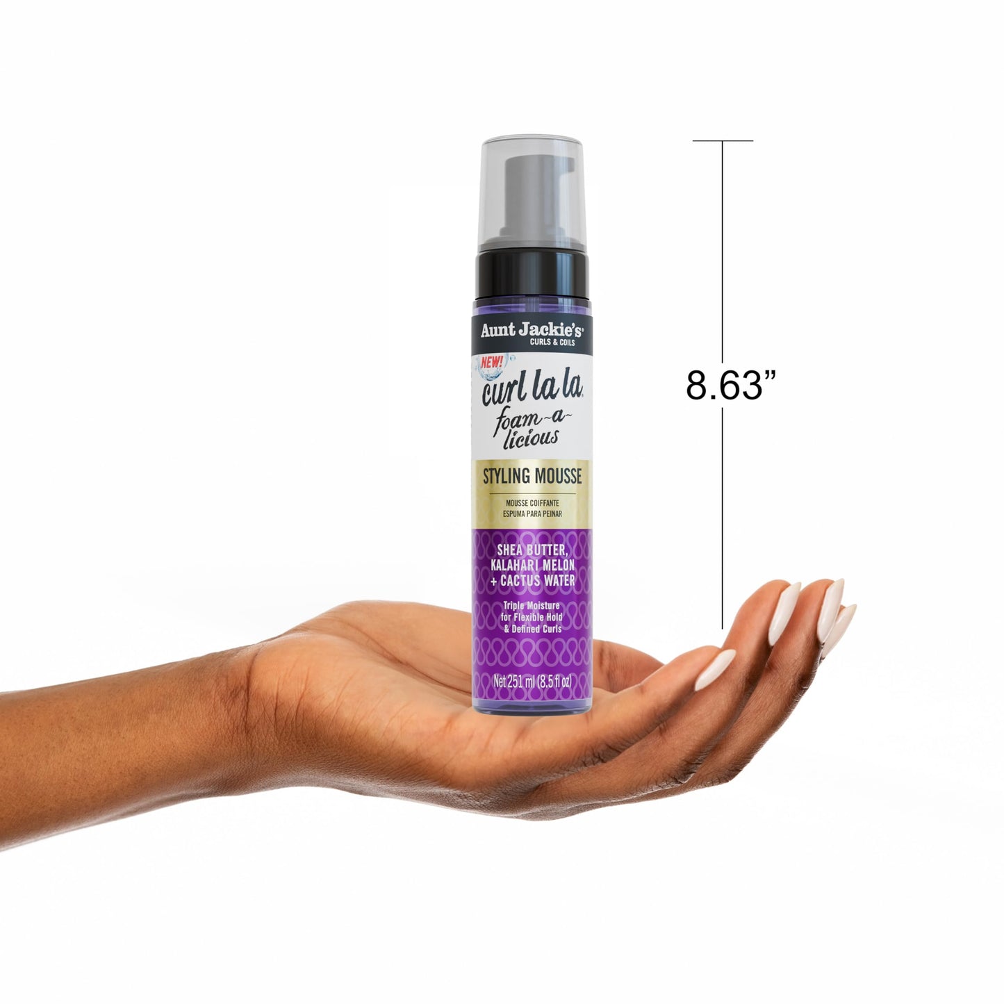 Aunt Jackie's Curls & Coils Curl La La Foam-a-licious Styling Mousse, 8.5 fl oz - Triple Moisture for Flexible Hold and Defined Curls Beauty & Personal Care Aunt Jackie's