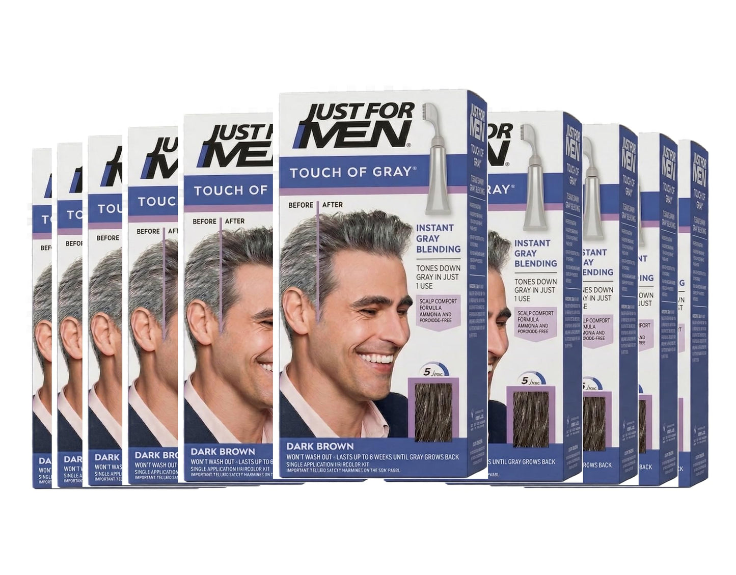 Just For Men Touch Of Gray Hair Treatment T-45 Dark Brown, 1 Each (Pack Of 10) Beauty & Personal Care Just for Men