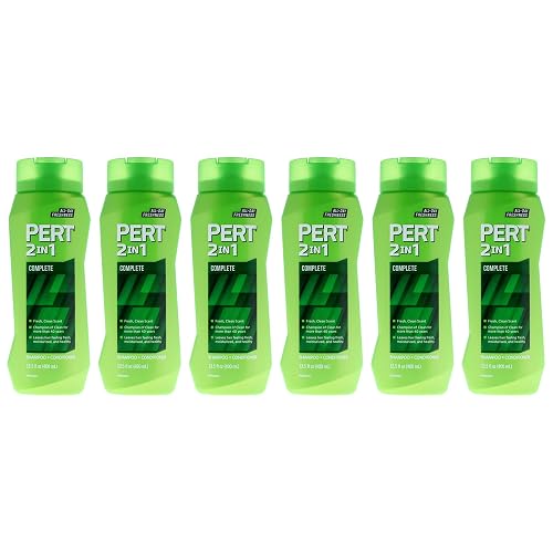 PERT 2 in 1 Complete Clean Shampoo and Conditioner - Mens Shampoo for Daily Use - Hair Conditioner for Men - Removes Dirt, Oil, and Build Up - 6 pc Beauty & Personal Care Pert