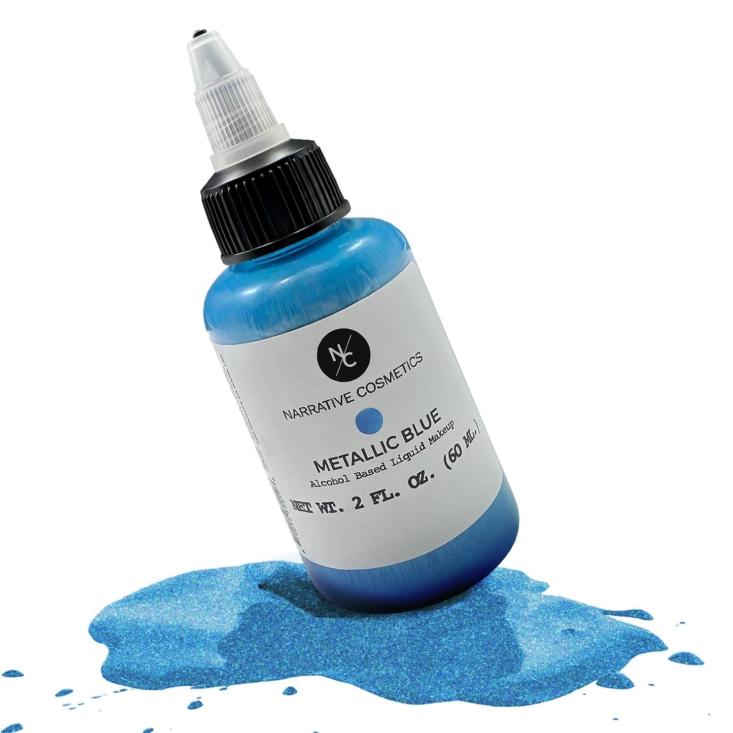Narrative Cosmetics Metallic Alcohol Airbrush Paints - 2 fl oz, Skin Safe, Quick Dry, Waterproof, Sweatproof, Transferproof Liquid Makeup Beauty & Personal Care Narrative Cosmetics