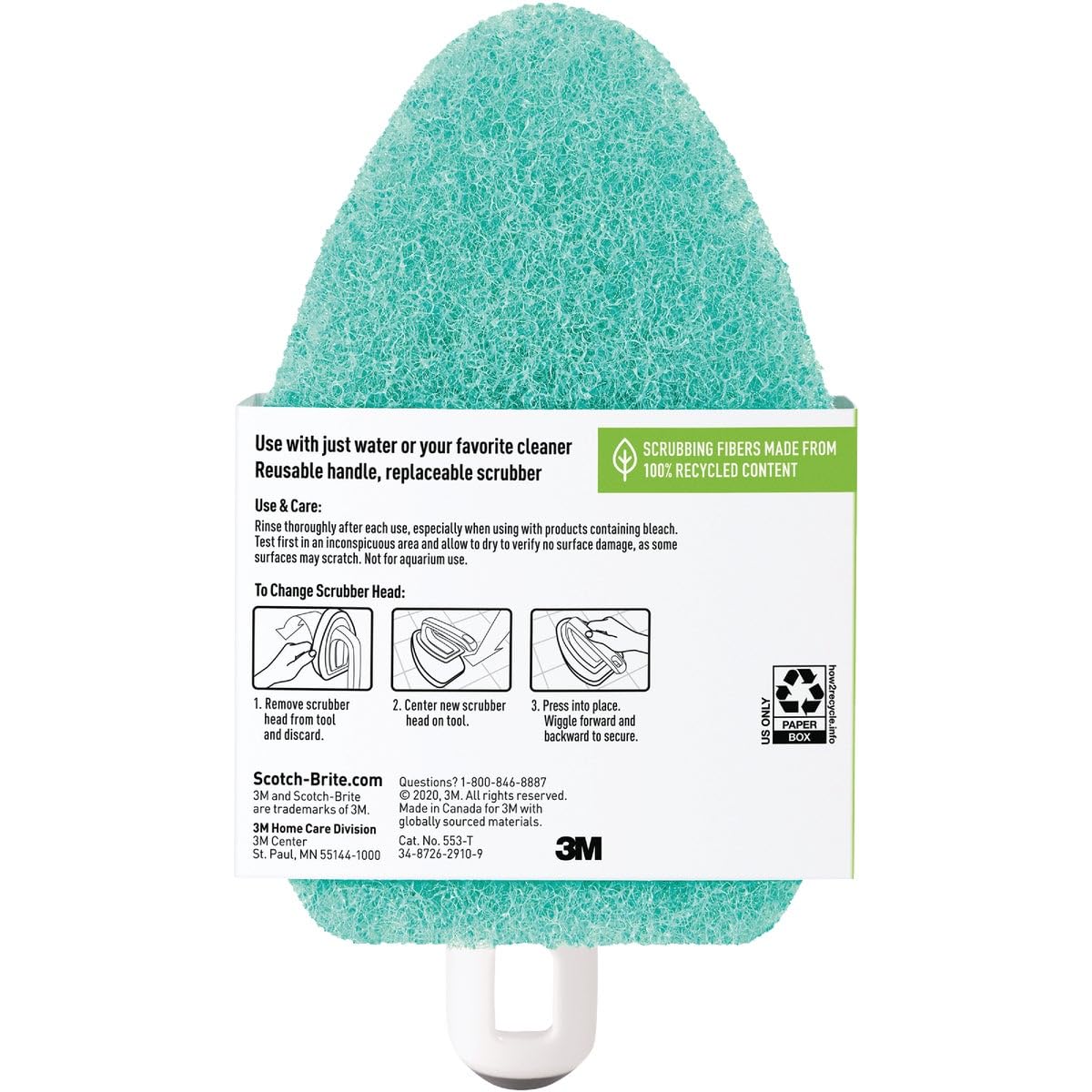 Scotch-Brite Non-Scratch Bathroom Scrub Brush Blue Beauty and Personal Care Scotch-Brite