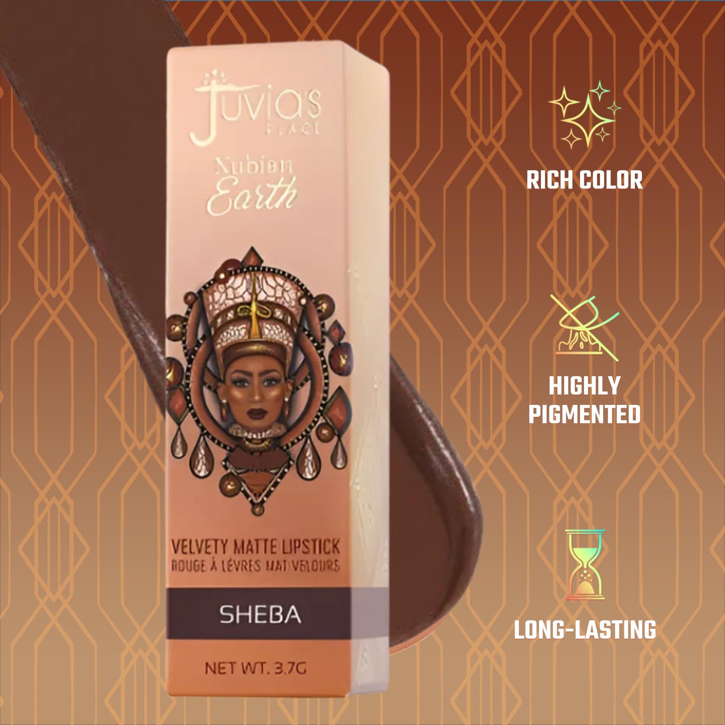 Juvia's Place Nubian Earth Matte Lipstick Sheeba - Hydrating Long-lasting Lipstick, Richly Pigmented Lip Makeup, Creamy with Matte Finish Beauty & Lip Beauty & Personal Care Juvia's Place