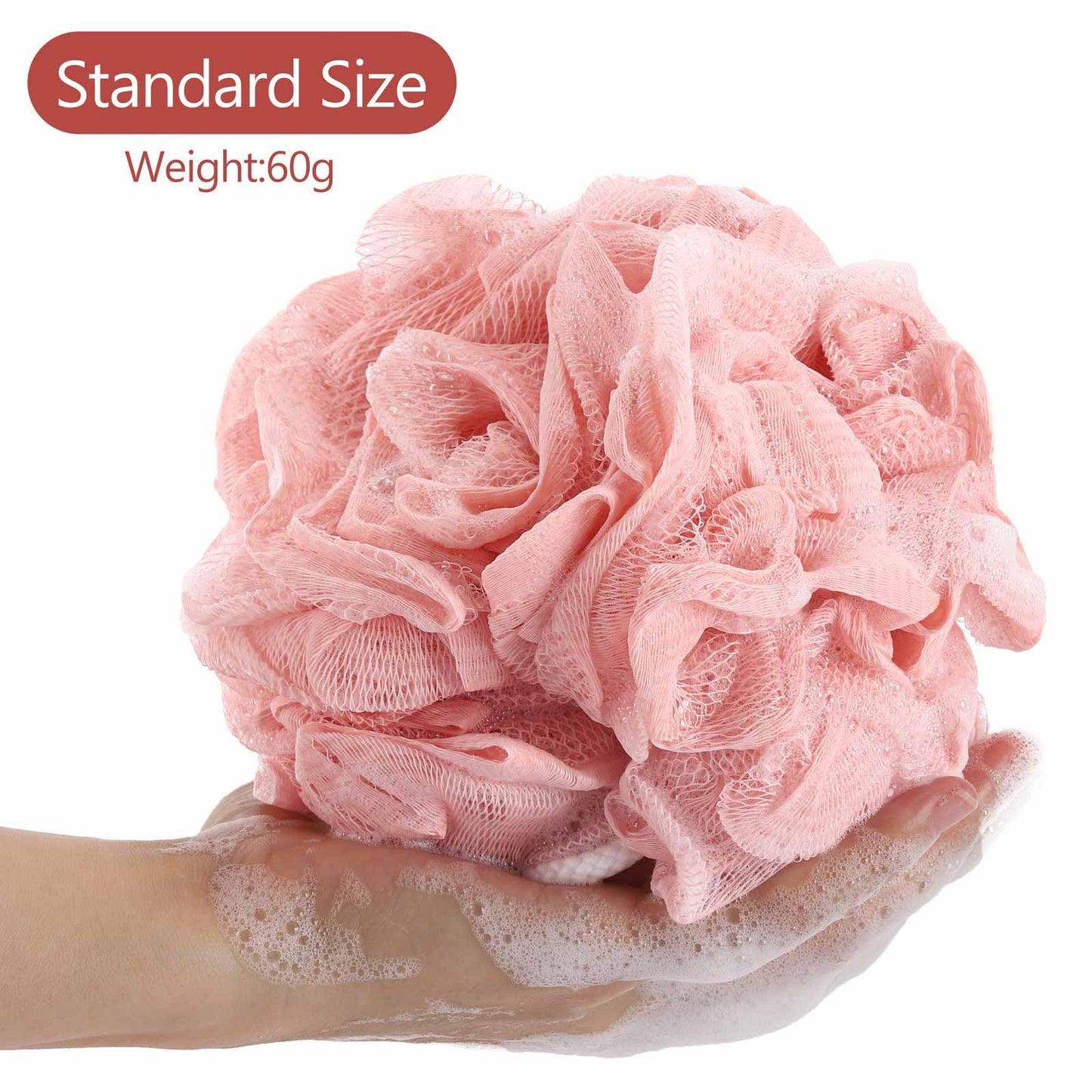 BTYMS 4 Pieces Shower Loofahs Bath Sponges 60g/pcs Mesh Puffs Body Scrub Luffas Bath Scrunchies for Shower Exfoliate Beauty & Personal Care BTYMS