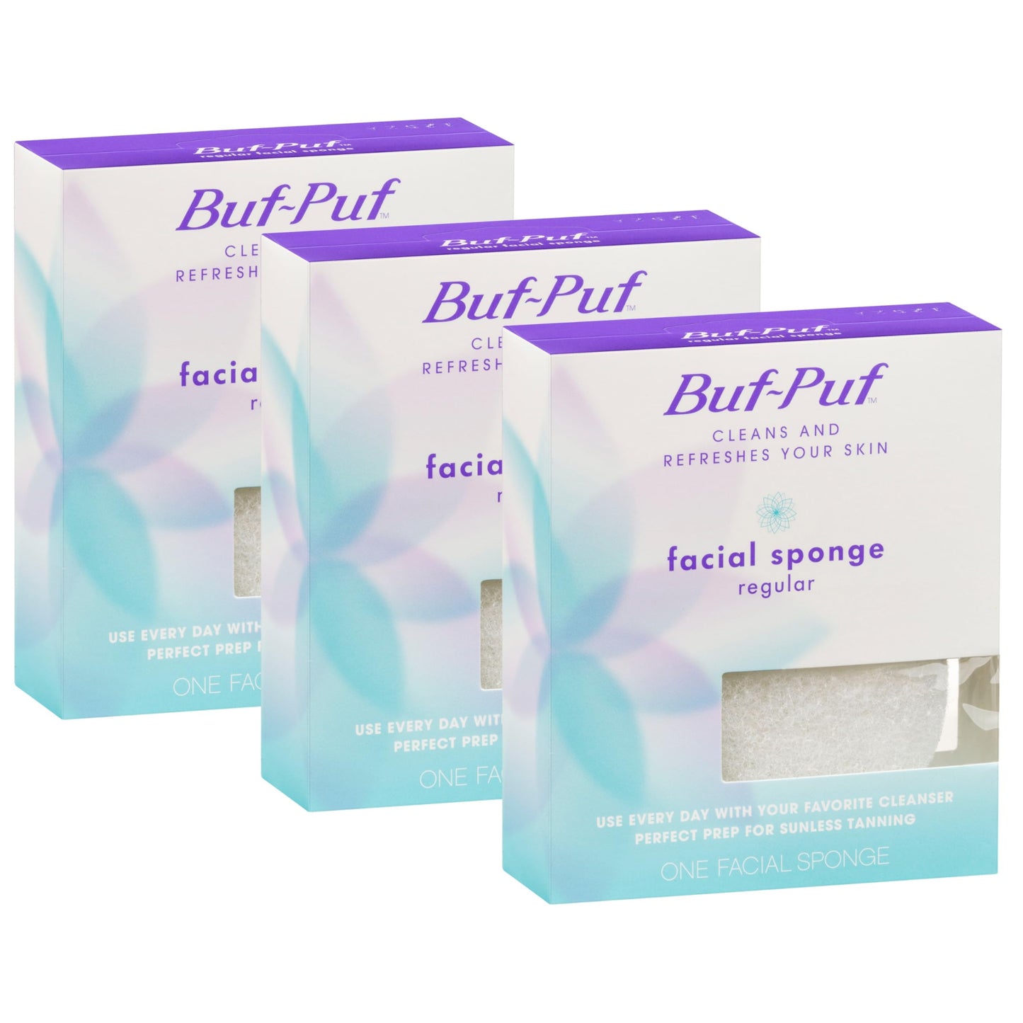Buf-Puf Facial Sponge, Dermatologist Developed, Removes Deep Down Dirt & Makeup That Causes Breakouts and Blackheads, Reusable, Exfoliating, White, 3 Beauty and Personal Care Buf-Puf