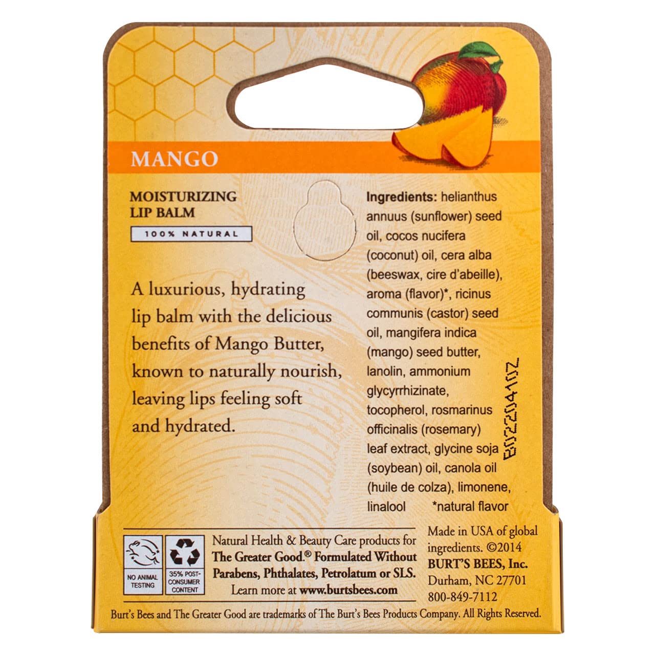Burt's Bees Moisturizing Lip Balm, Mango 0.15 oz (Pack of 5) Beauty & Personal Care Burt's Bees