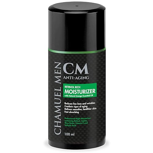 CHAMUEL MEN Daily Face Cream for Men with 2.5% Retinol Anti-Aging Moisturizer for Fine Lines, Dark Spots, and Wrinkles - Overnight Lotion Beauty & Personal Care CHAMUEL MEN