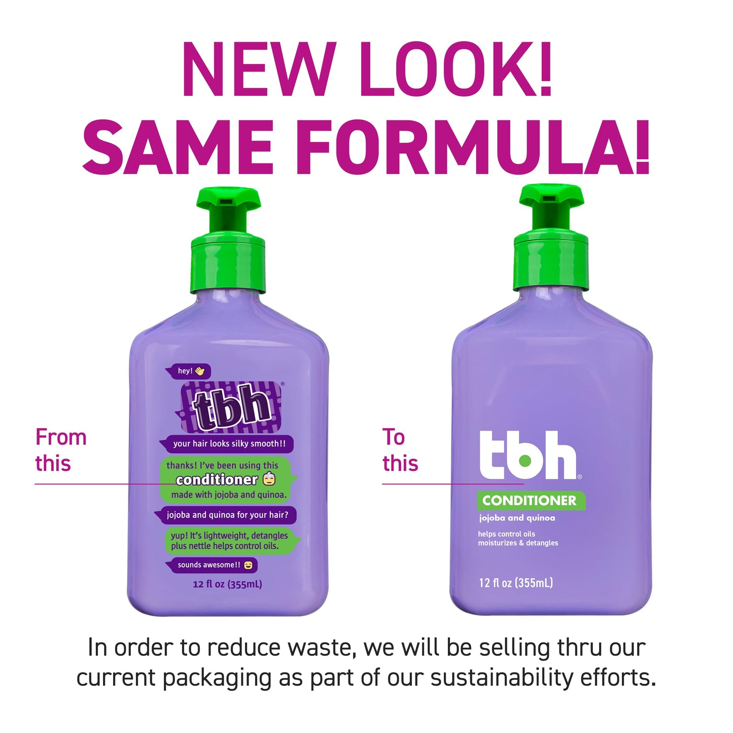 TBH Kids & Teen Shampoo and Conditioner Set - Sulfate & Paraben Free, Lightweight & Hydrating Hair Care for All Hair Types - 2-Pack, 12 oz Each Beauty & Personal Care TBH