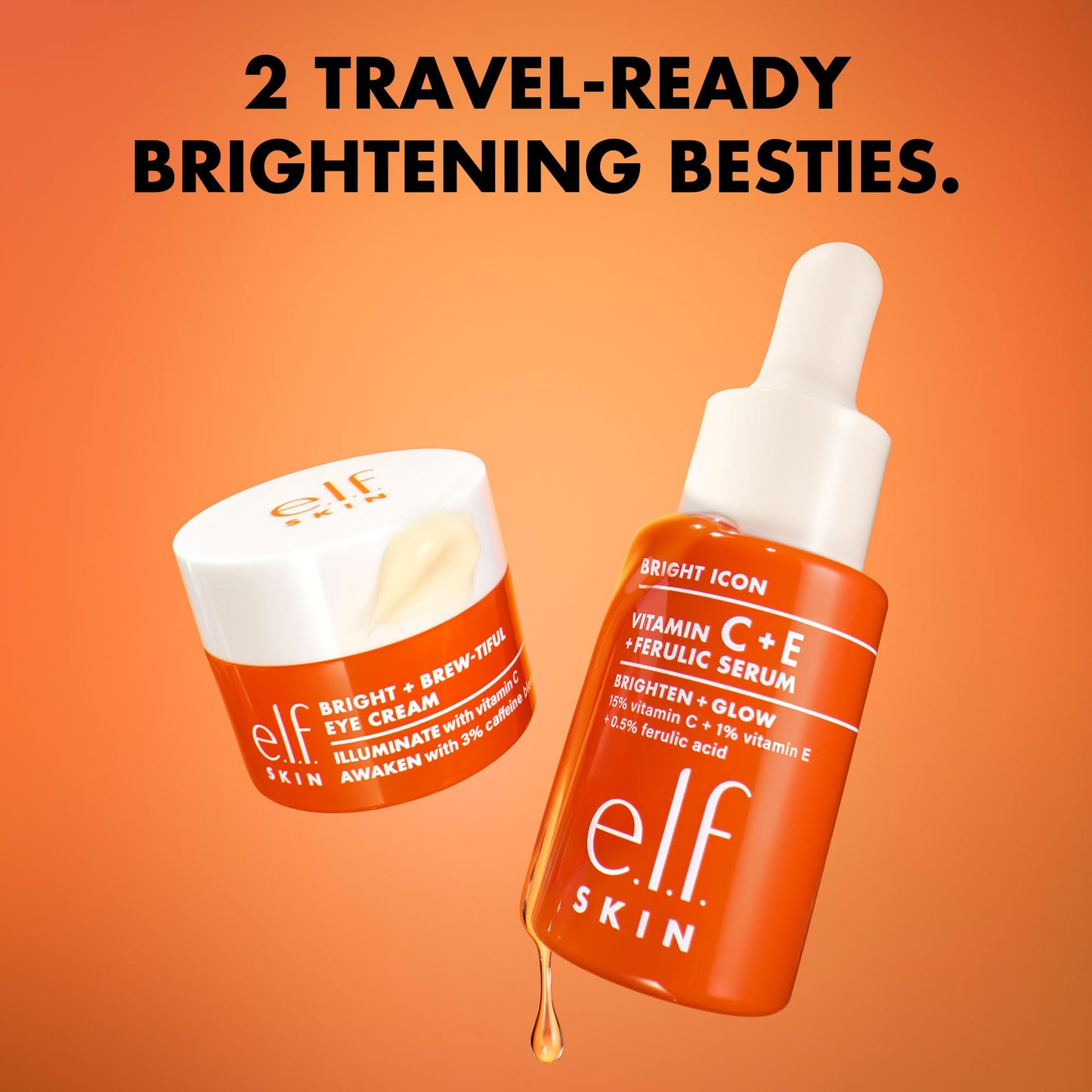 e.l.f. SKIN Brightest Besties Duo, Travel-Sized Skincare Set, Brightening Face Serum & Vitamin C Eye Cream, Boosts Radiance, Depuffs & Evens Skin Beauty & Personal Care e.l.f.