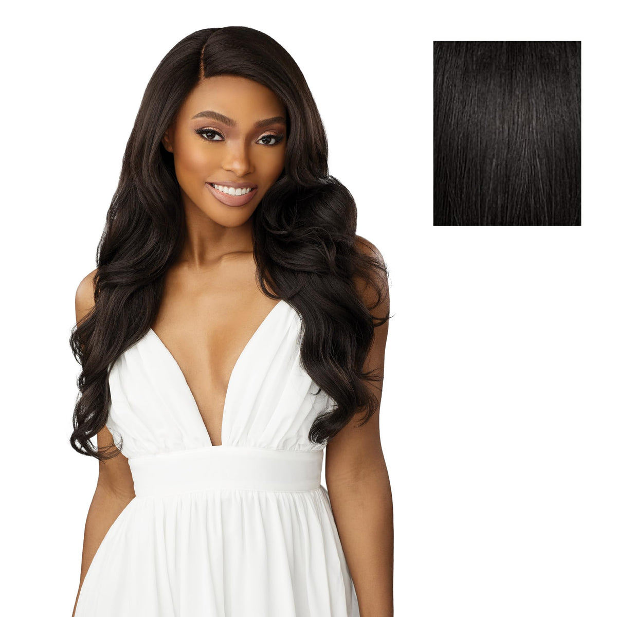Sensationnel Dashly Lace Front Wig-Unit 53, 1B OFFBLACK