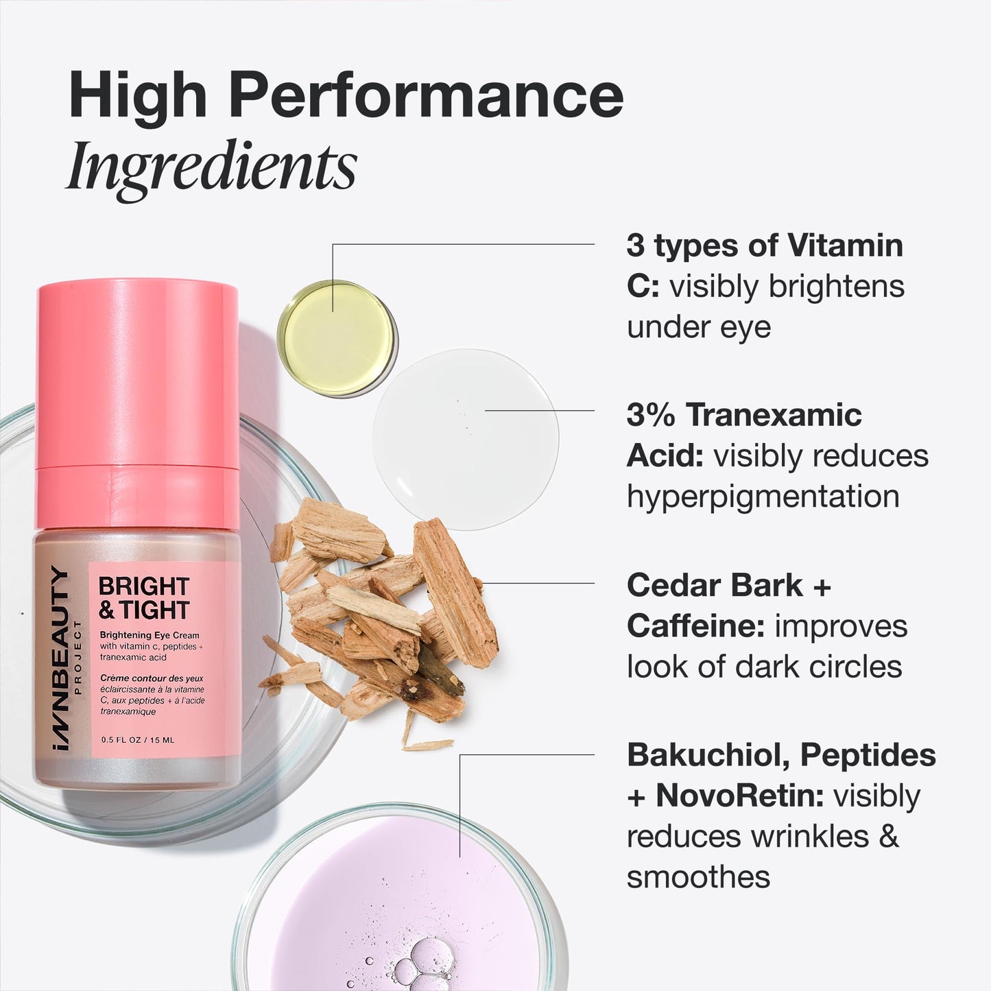 Innbeauty Project Bright & Tight Eye Cream with Vitamin C & Peptides for Dark Circles & Firming, 0.5 OZ (15ml) Beauty & Personal Care Innbeauty Project