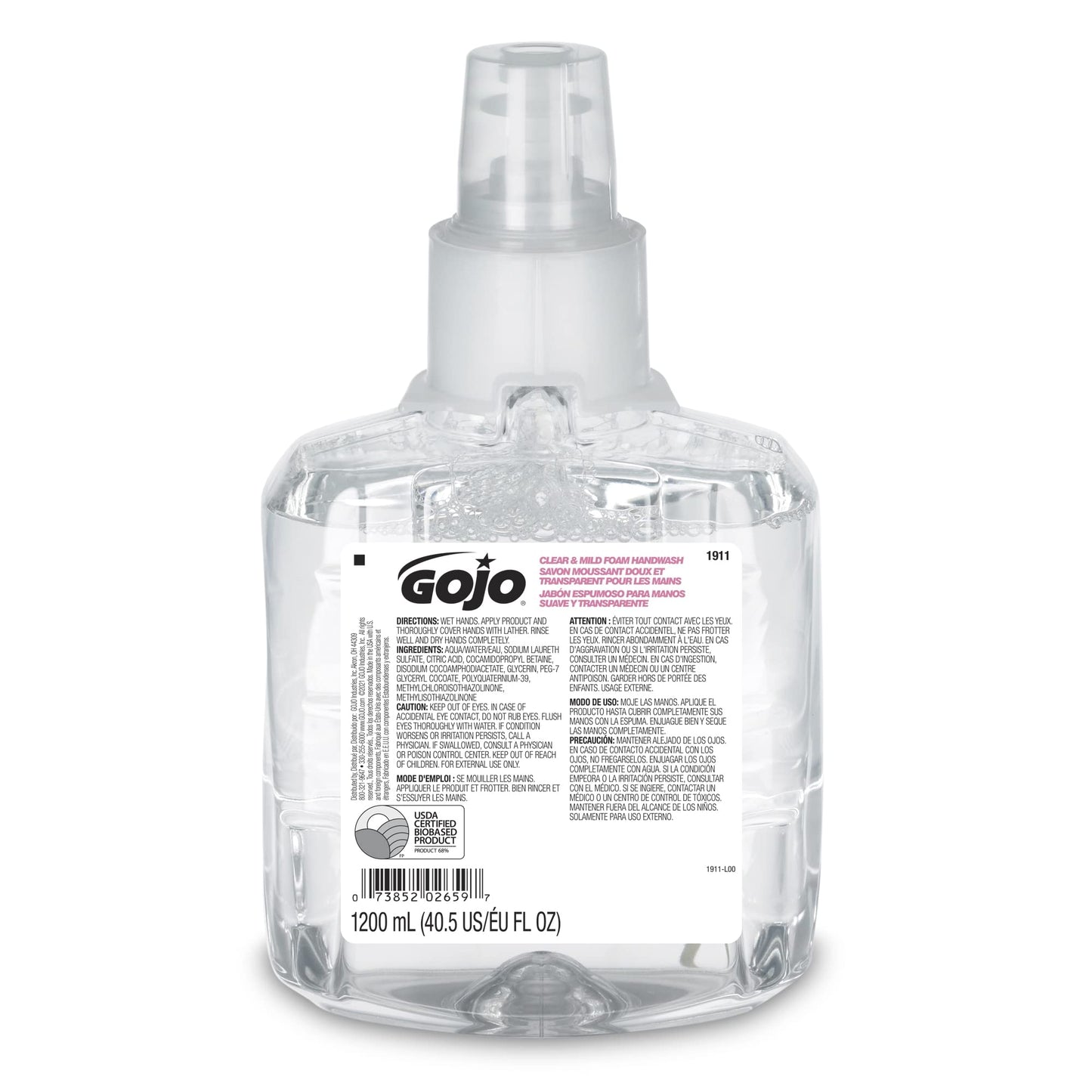GOJO® Clear & Mild Foam Handwash, 1200 mL Beauty & Personal Care GOJO