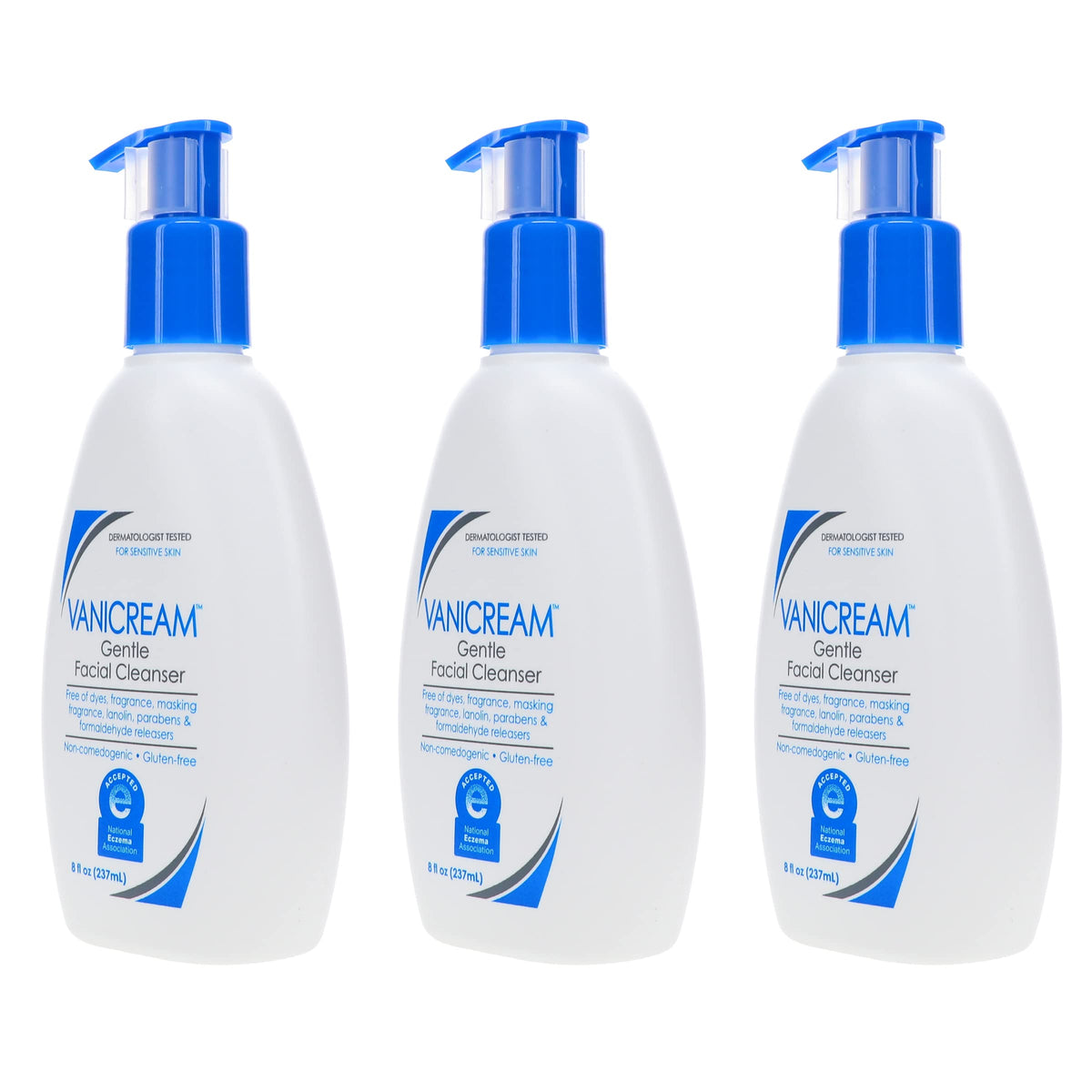 Vanicream Gentle Facial Cleanser for Sensitive Skin, 8 Oz (Pack of 3), Unscented, 24 Fl Oz Beauty & Personal Care Vanicream