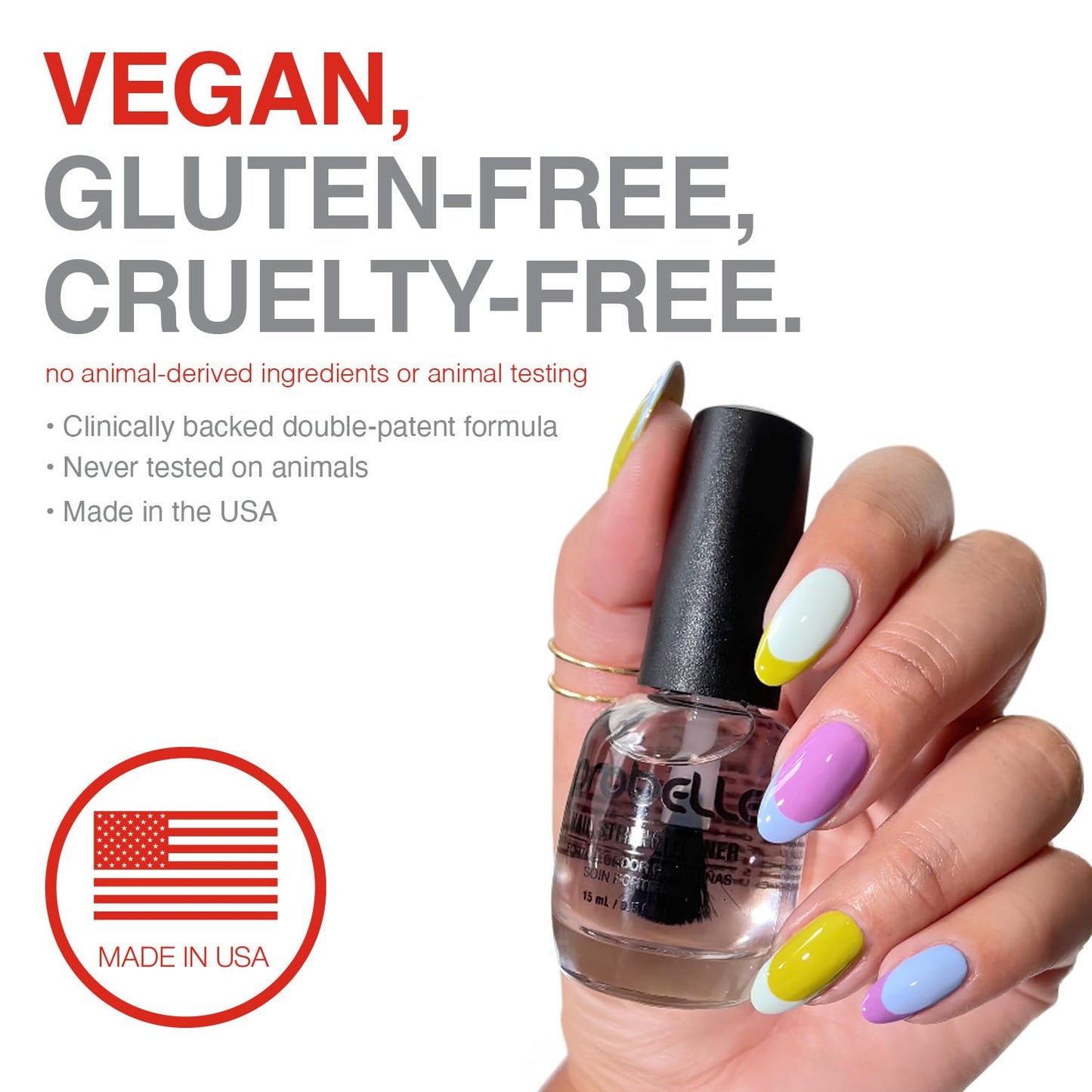 Probelle Nail Strengthener and growth, Natural Nail Strengthening Clear Nail Polish Repair Treatment, Nail Growth & Conditioning, Stops Splits, Chips Beauty & Personal Care Probelle
