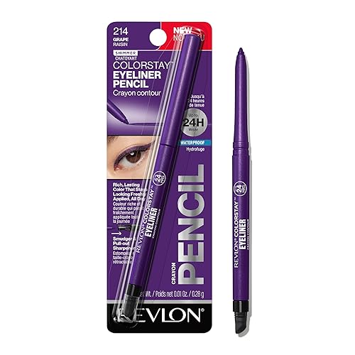 REVLON ColorStay Pencil Waterproof Eyeliner, Smudge-Proof, Eye Makeup with Built-In Sharpener, 214 Grape, 0.01 oz Beauty & Personal Care REVLON