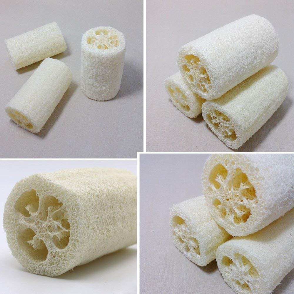 MAYMII·Home 100% Large (5" Length) Nature 6 Pack of Organic Loofahs Loofah Spa Exfoliating Scrubber Natural Luffa Body Wash Sponge Remove Dead Skin Beauty & Personal Care MAYMII·HOME