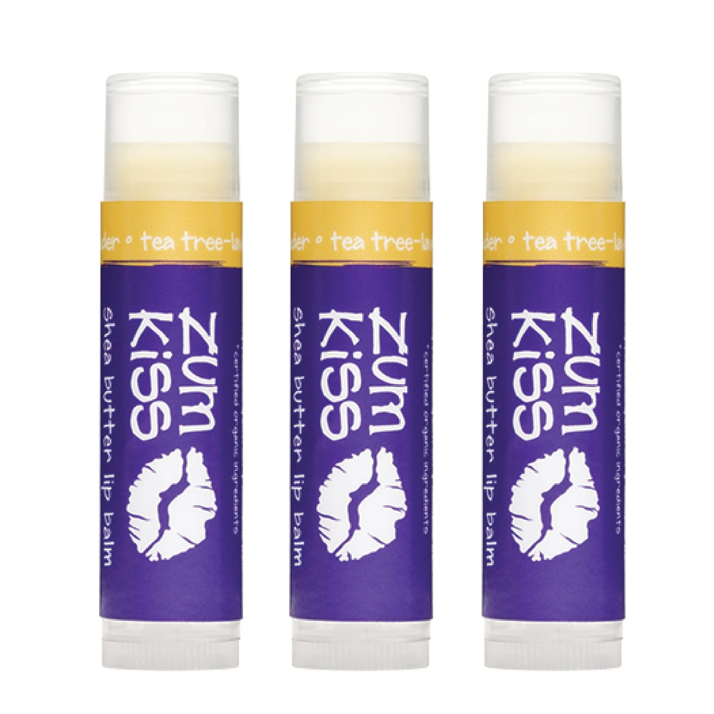 Indigo Wild Zum Kiss Stick - Natural Lip Balm with Organic Beeswax, Sunflower Oil & Vitamin E - Flavored, Hydrating Lip Moisturizer - Tea Tree Beauty and Personal Care Zum