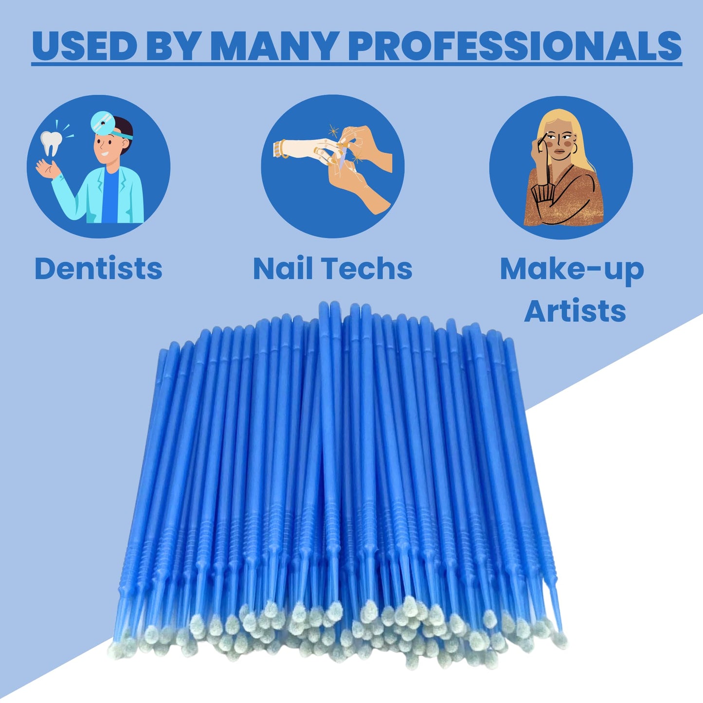 Disposable Micro Applicator Micro Brush for Makeup, Eyelash Extension, Lash and Mascara Application for Personal Care (100 Count (Pack of 1), Blue Beauty & Personal Care Genco Dental