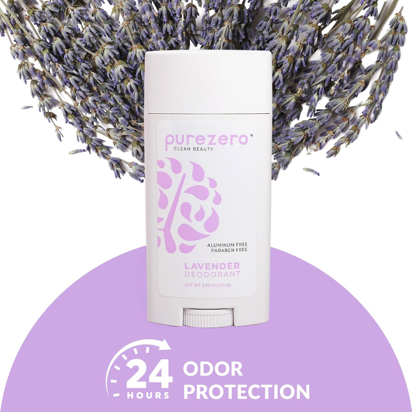 Purezero Deodorant - LAVENDER - Aluminum & Paraben Free with Baking Soda and 24-Hour Odor Protection - For Women & Men - Infused with Shea Butter Beauty and Personal Care Purezero