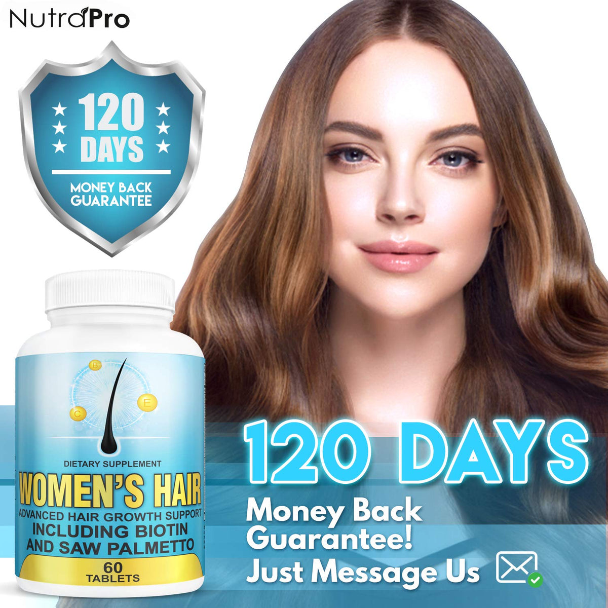 Hair Growth Vitamins With Saw Palmetto for Women - Hair Growth Supplement.