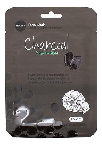Celavi Essence Facial Mask Paper Sheet Korea Skin Care Moisturizing 12 Pack (Charcoal) Beauty & Personal Care Celavi Cosmetics