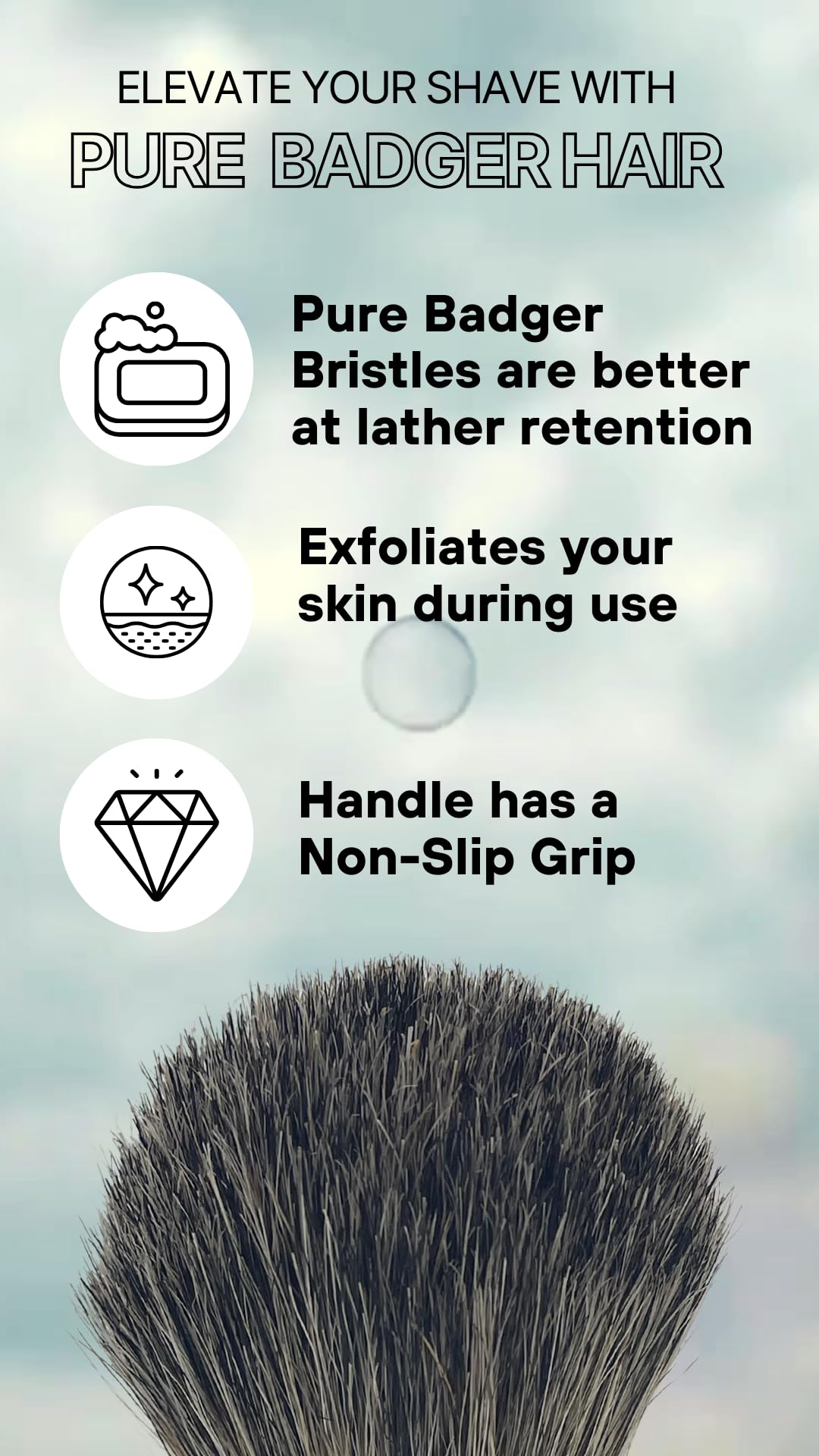 G.B.S Pure Badger Bristle Horn Shaving Brush, use with any Soap Cream All Razors, Effortless Glide Resin Beauty and Personal Care G.B.S