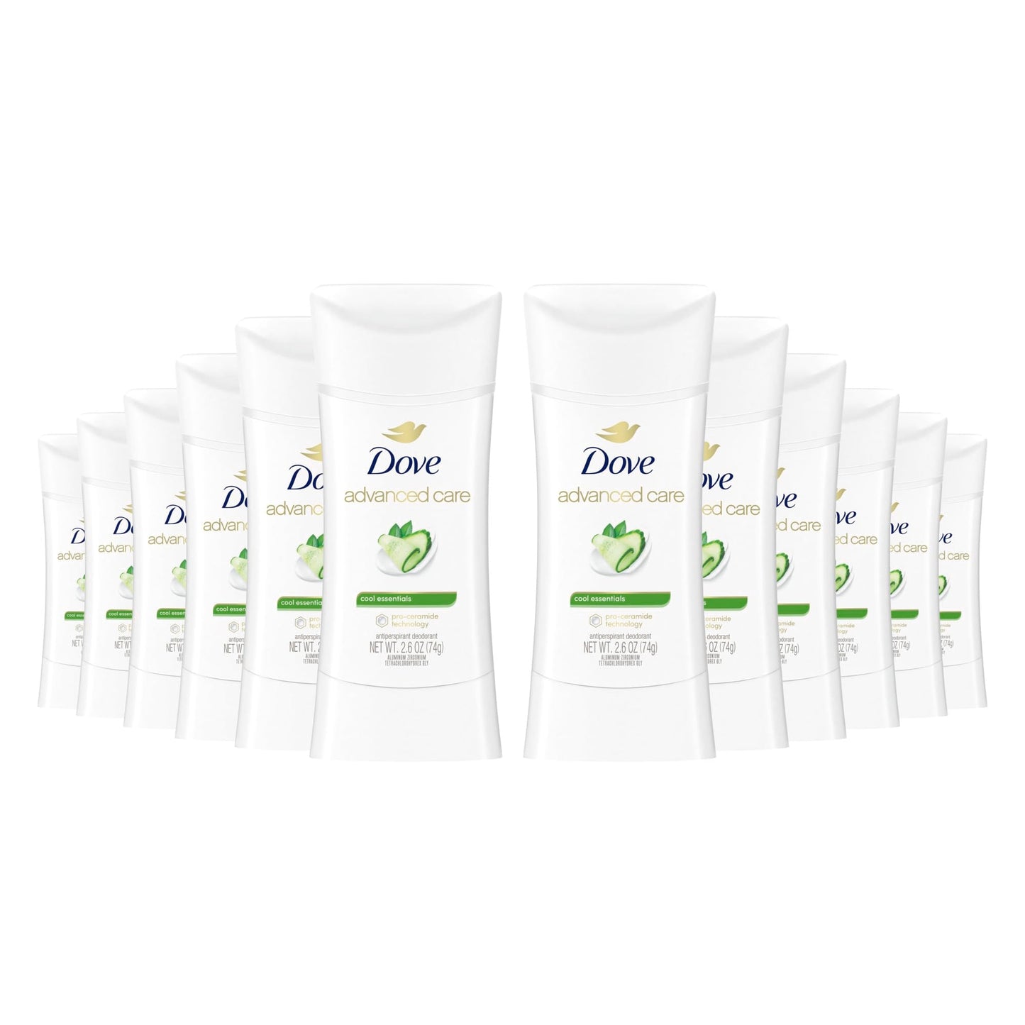 Dove Advanced Care Anti Deo Stick Cool Essentials Pack of 12 for helping your skin barrier repair after shaving 72 h odor control and all-day sweat Beauty and Personal Care Dove