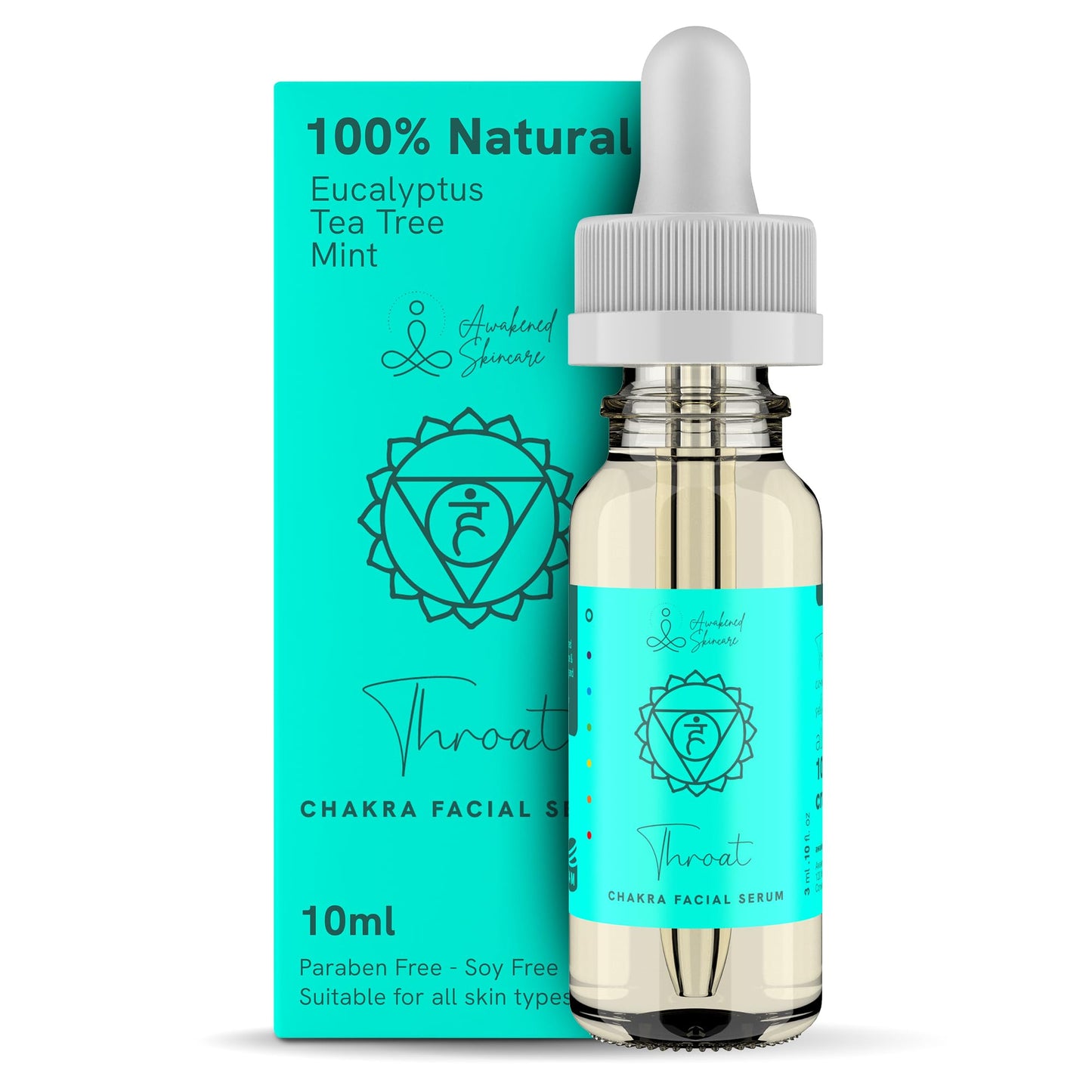 Throat Chakra Facial Serum Essential Oil Blend, Natural & Organic Moisturizing Serum for Face with Sunflower, Argan, Apricot, Rosemary, Lavender Oils Beauty & Personal Care Awakened Skincare