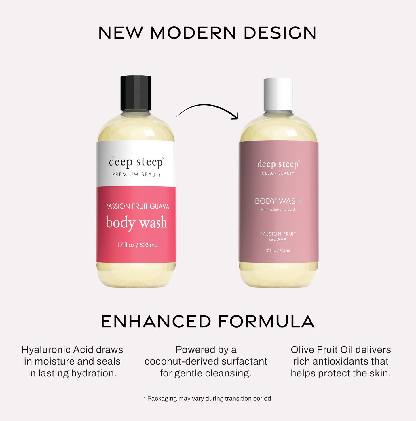 Deep Steep Passion Fruit Guava Body Wash, Hydrating Shower Gel with Hyaluronic Acid & Shea Butter for Sensitive Skin, Bodywash for Women & Men, 17 Fl Beauty & Personal Care Deep Steep