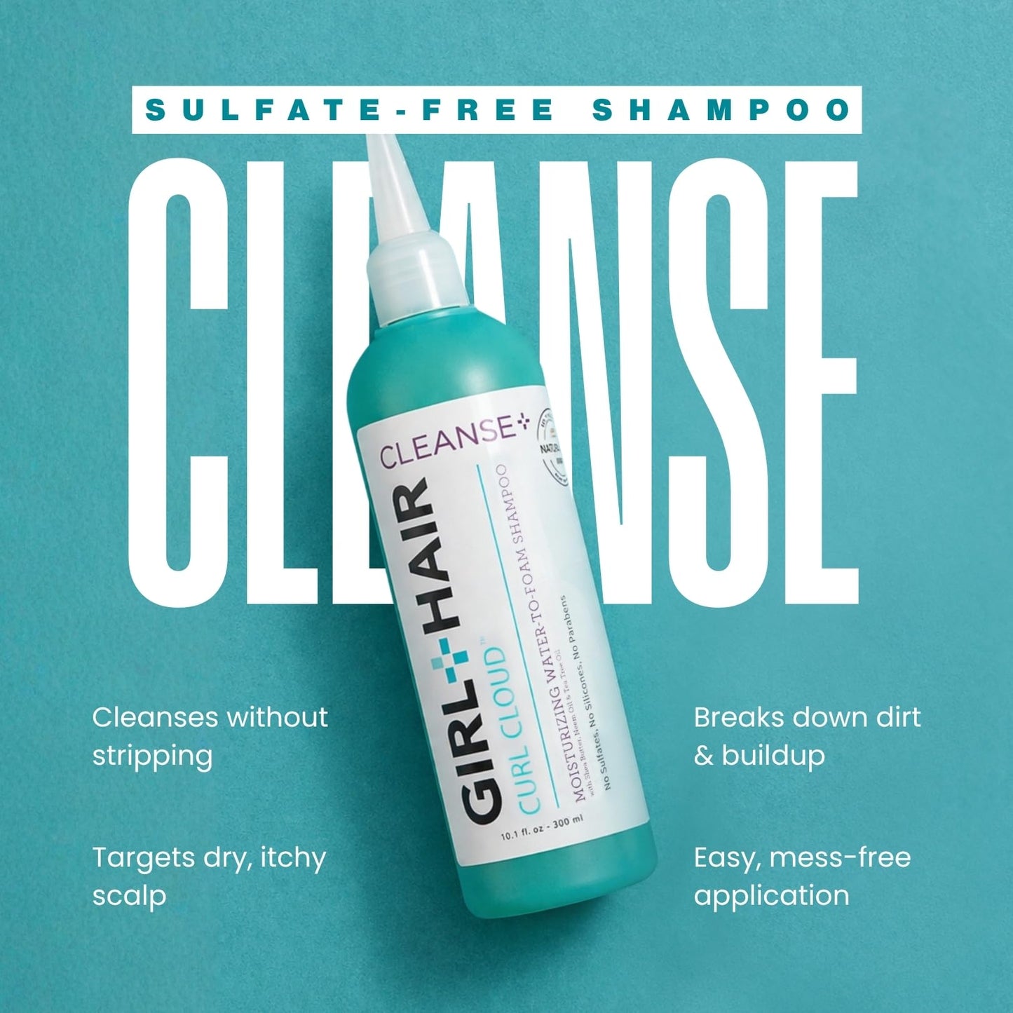 GIRL+HAIR Shampoo and Conditioner Set (2x 10.1 fl.oz./300 ml) - Moisturize and Hydrate Dry Hair and Scalp, Boost Shine, Reduce Itch and Frizz - No Beauty & Personal Care GIRL+HAIR