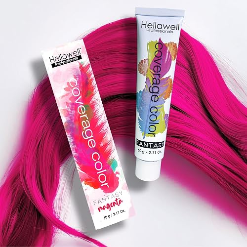 Hellawell Professional Hair Dye. Coverage Color Fantasy - Semi-permanent oxidation coloring cream. Magenta 2.11oz Beauty & Personal Care HELLAWELL PROFESSIONALS