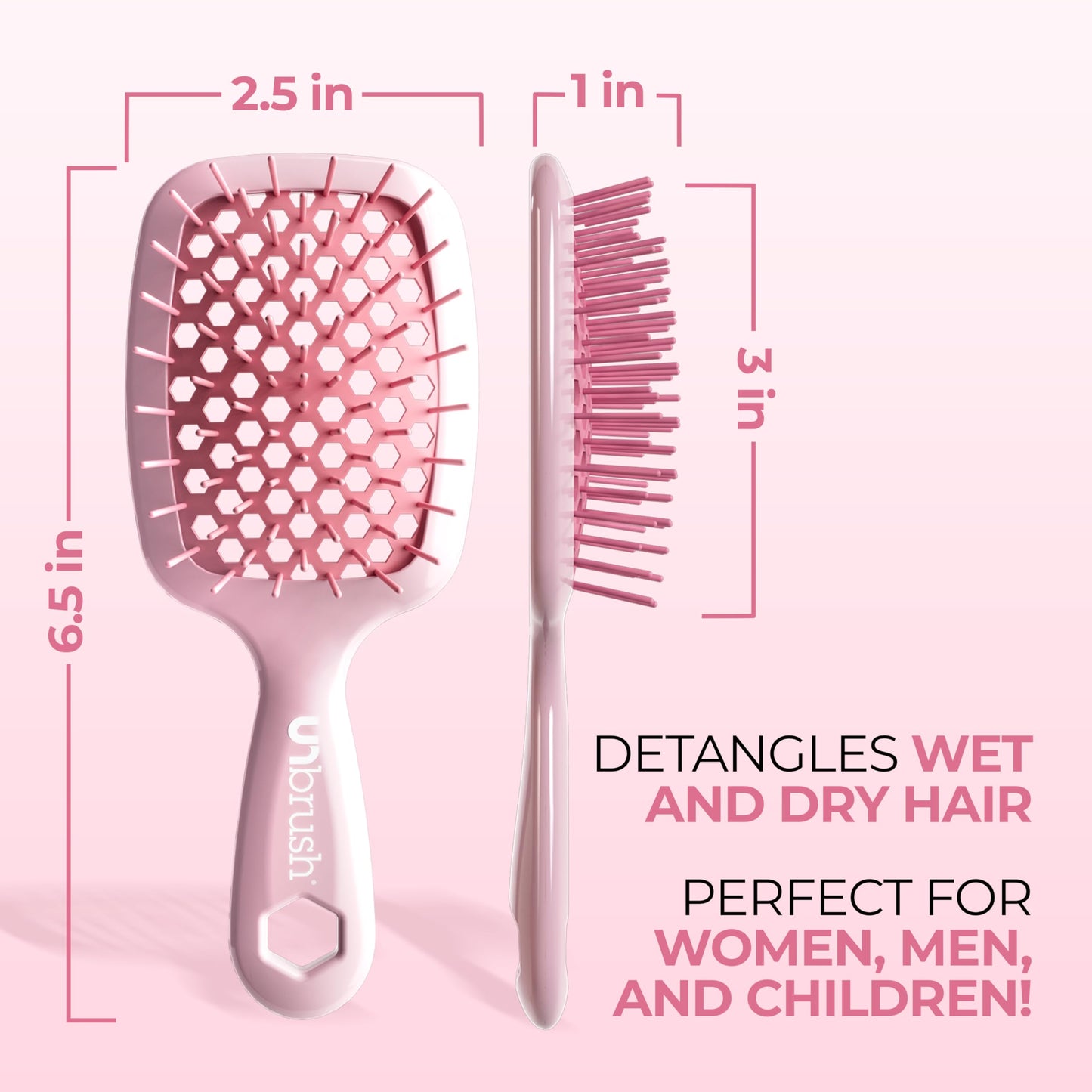FHI Heat UNbrush Mini Detangler Brush for Pain-Free Brushing on All Wet or Dry Hair Types - Durable Duoflex Anti-Static Bristles, Lightweight Handle Beauty and Personal Care FHI Heat