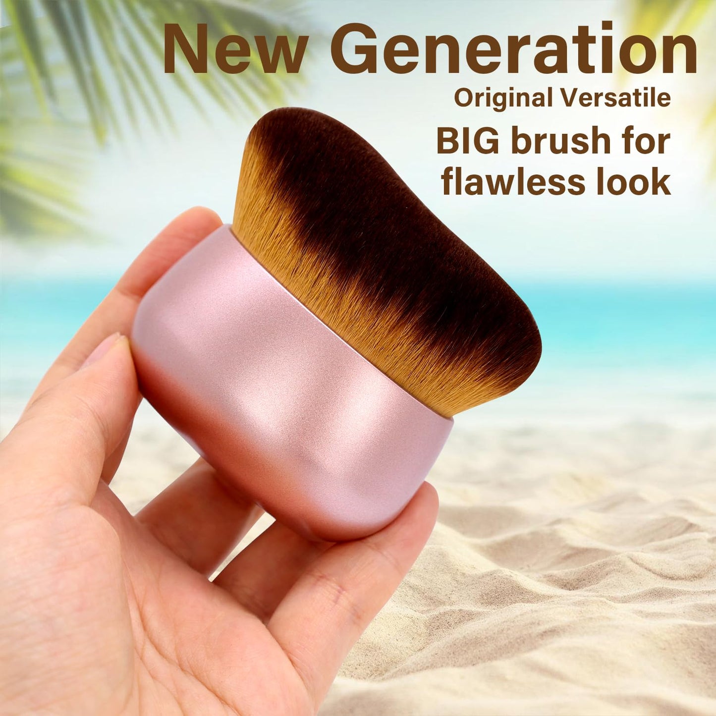 Extra Large Body Makeup Brush For Self Tanner, Leg Makeup &Bronzer Blend,75 mm Wide-headed Kabuki Brush Provides More Even &Pretty Application, Oval Beauty and Personal Care EOICCEOH