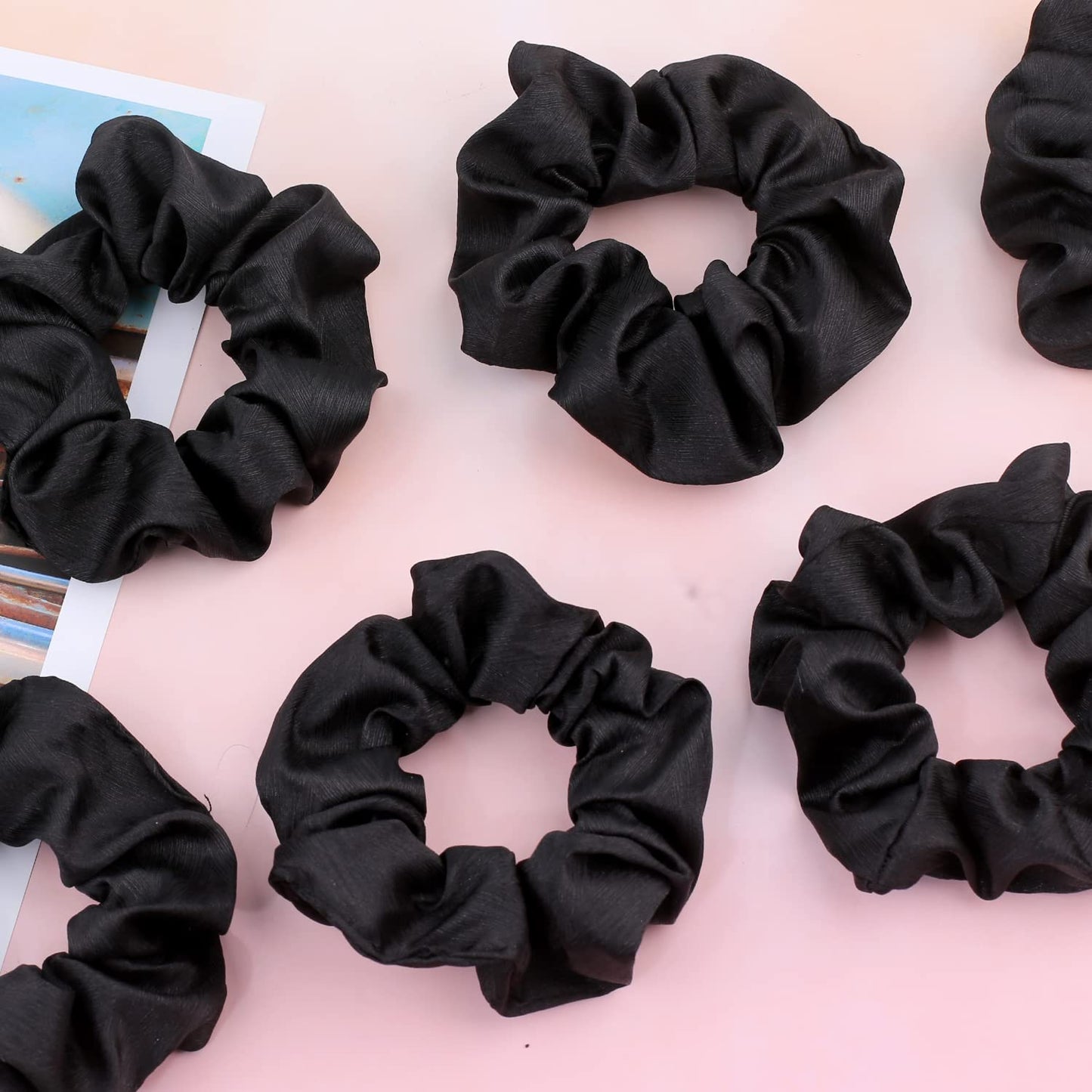 IVARYSS Satin Scrunchies for Women, Soft Than Silk for Hair, Fashion Ties and Bands for Thin | Thick Hair Styling, 16 Pack (Black) Beauty and Personal Care IVARYSS