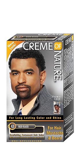 Creme of Nature, Men's Hair Color, Rich Black, for Hair Mustache & Beard, 1 Application Beauty & Personal Care Creme of Nature