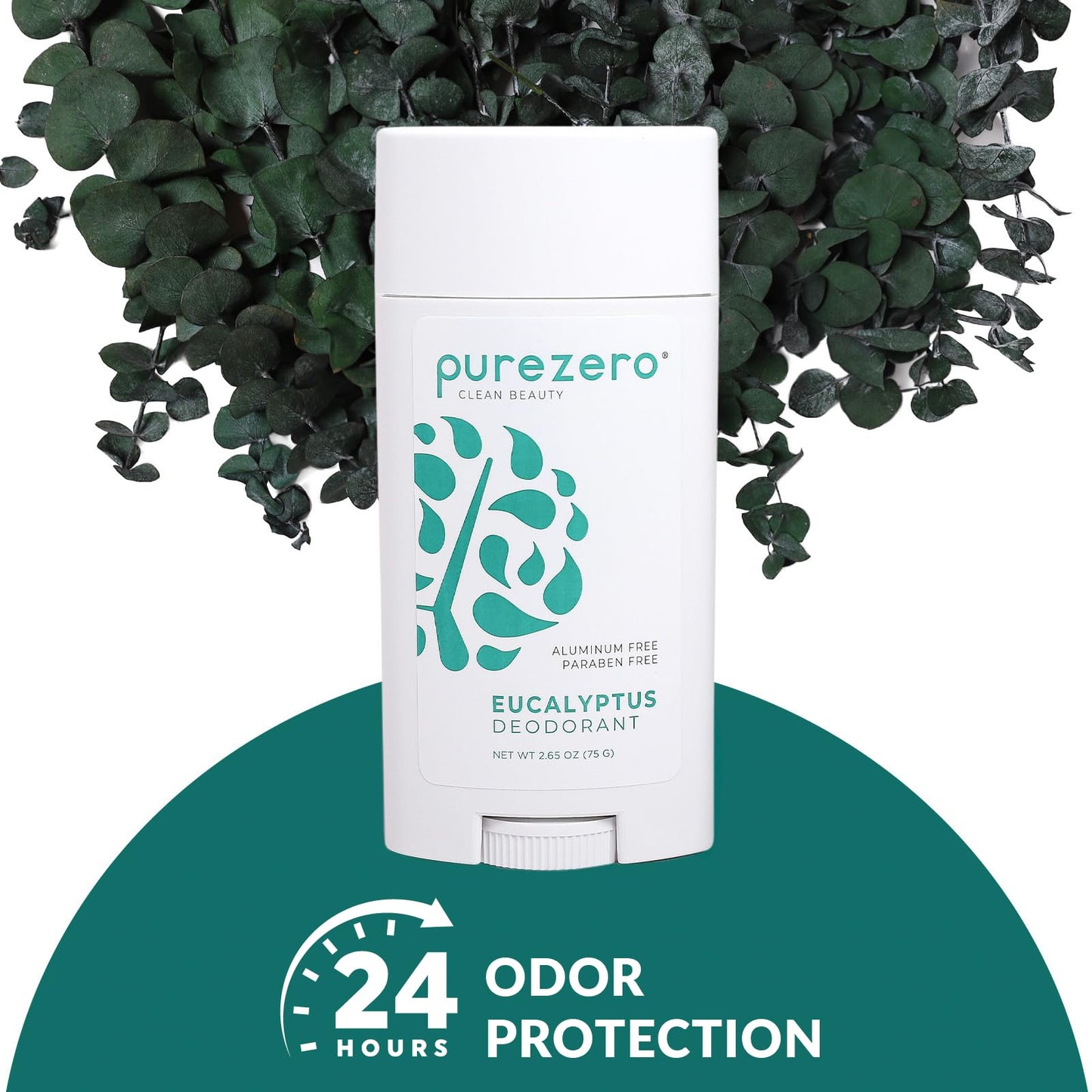 Purezero Deodorant - EUCALYPTUS - Aluminum & Paraben Free with Baking Soda and 24-Hour Odor Protection - For Women & Men - Infused with Shea Butter Beauty and Personal Care Purezero