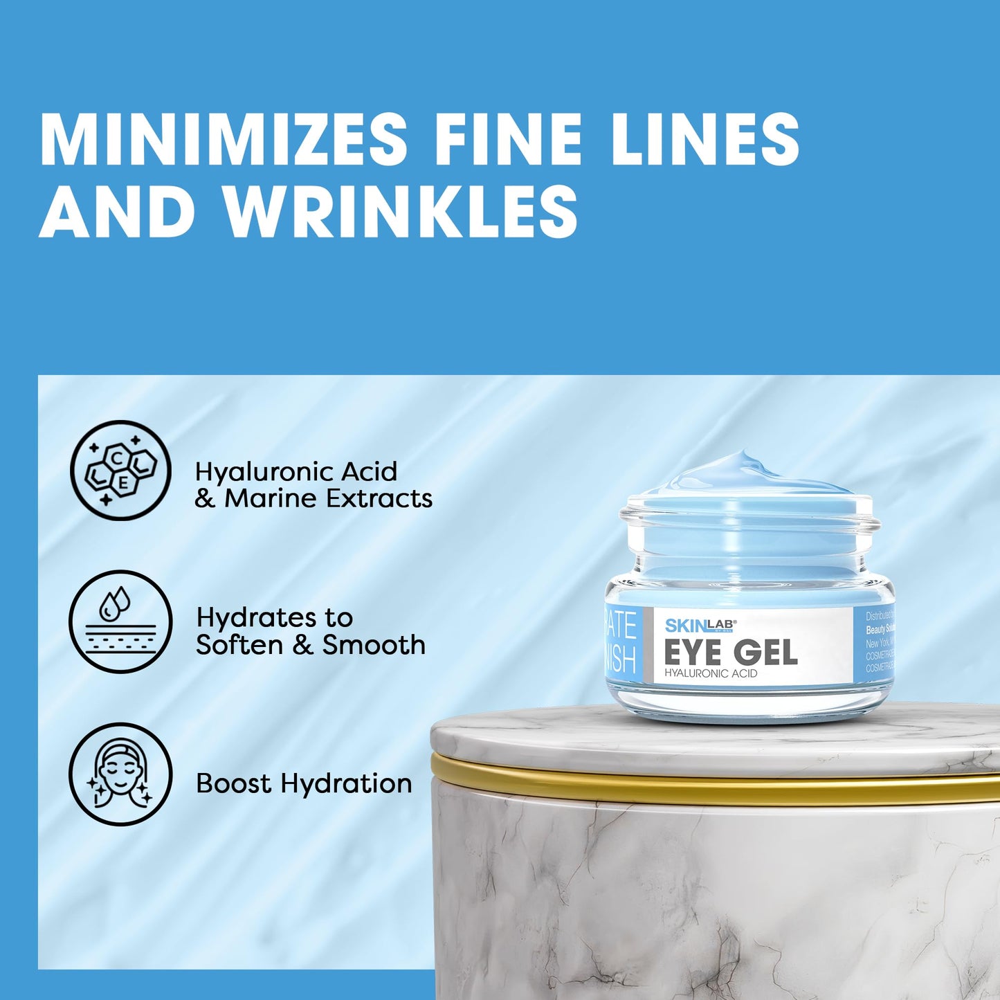 SKIN LAB Hydrate & Replenish Eye Cream - Hydrating Eye Gel Cream with Hyaluronic Acid & Marine Extracts, Moisturizes & Revitalizes Under Eyes, 0.5 oz Beauty & Personal Care SKIN LAB BY BSL