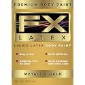 Liquid Latex - Face and Body Paint, Ammonia Free, Easy On and Off, Cosplay Makeup, Create Professional Monster, Zombie Arts 16 Oz (Metallic Gold) Beauty & Personal Care Liquid Latex Fashions